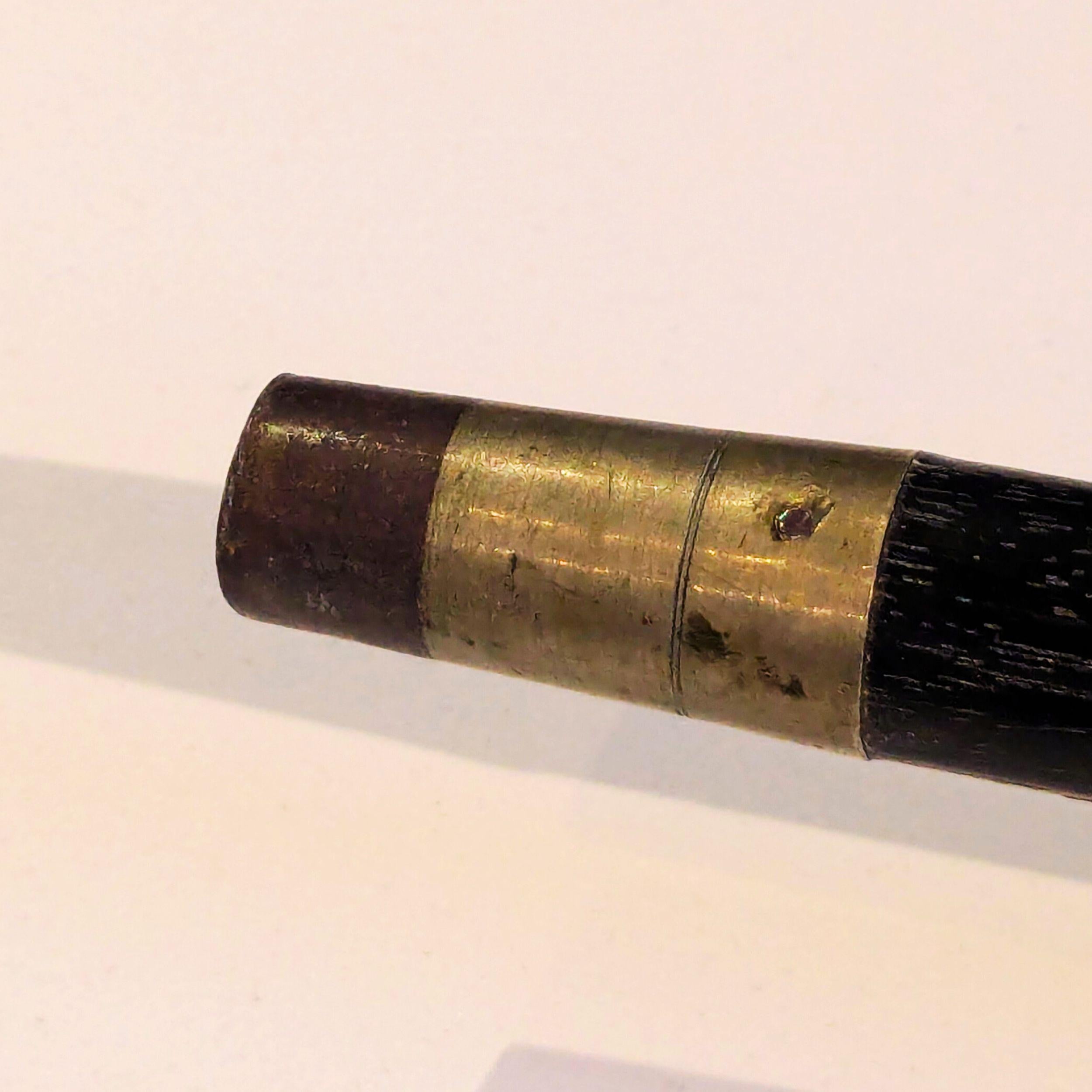 Antique Carved Gold Plate Knob Handle Best Vintage Walking Stick Cane Black For Sale 4