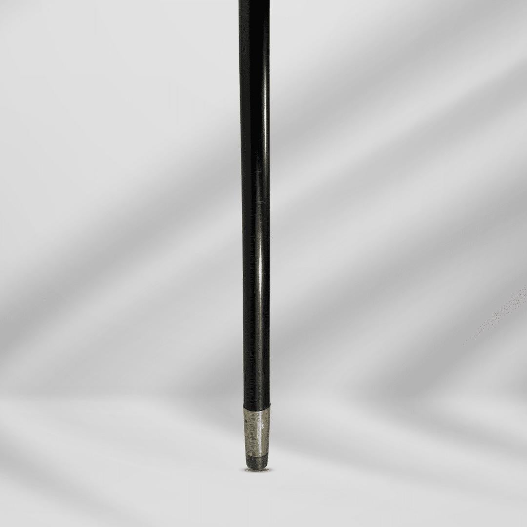 Antique Carved Gold Plate Knob Handle Halifax Walking Stick Cane Black In Good Condition For Sale In Jacksonville, FL
