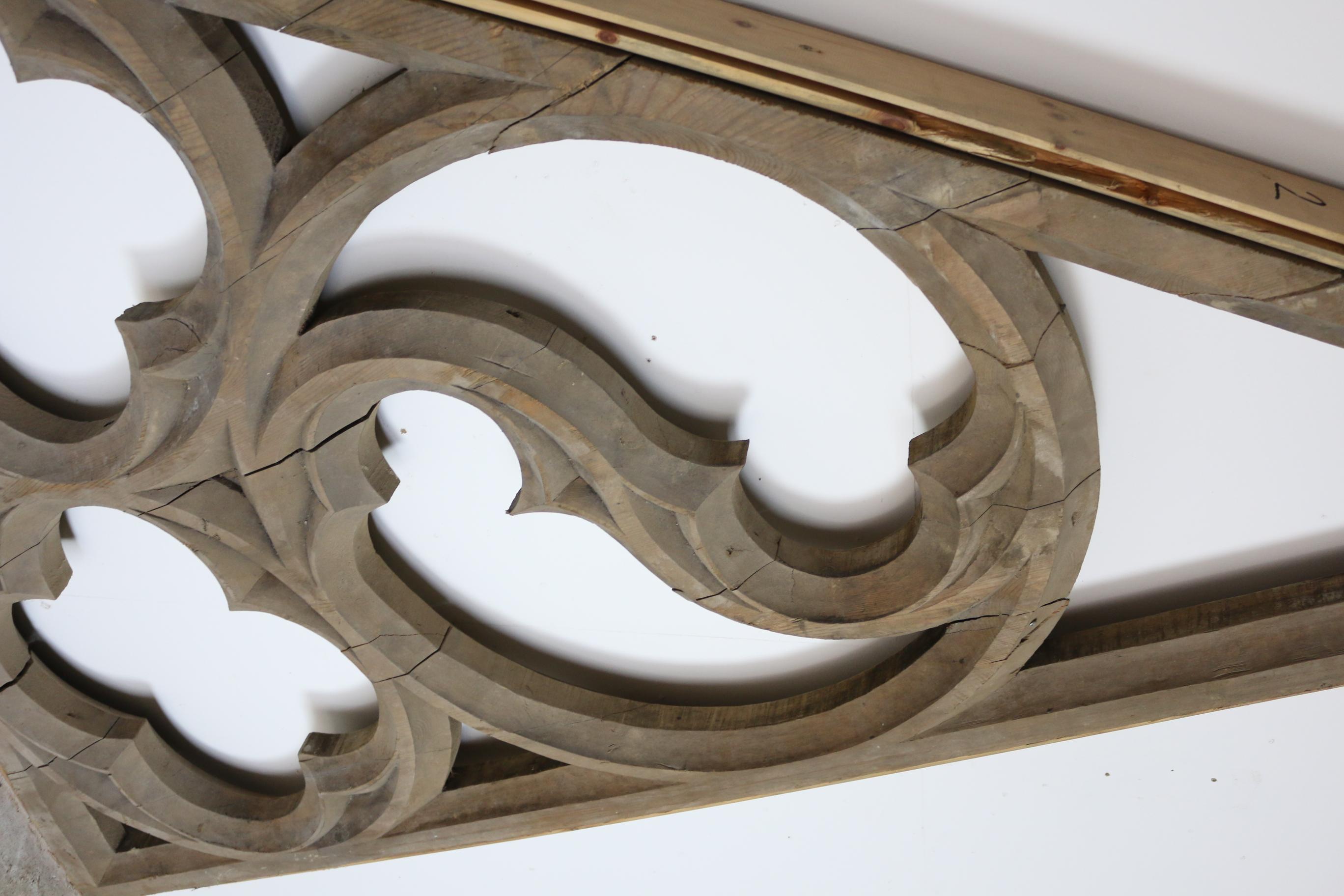 19th Century Antique Carved Gothic Tracery Panel