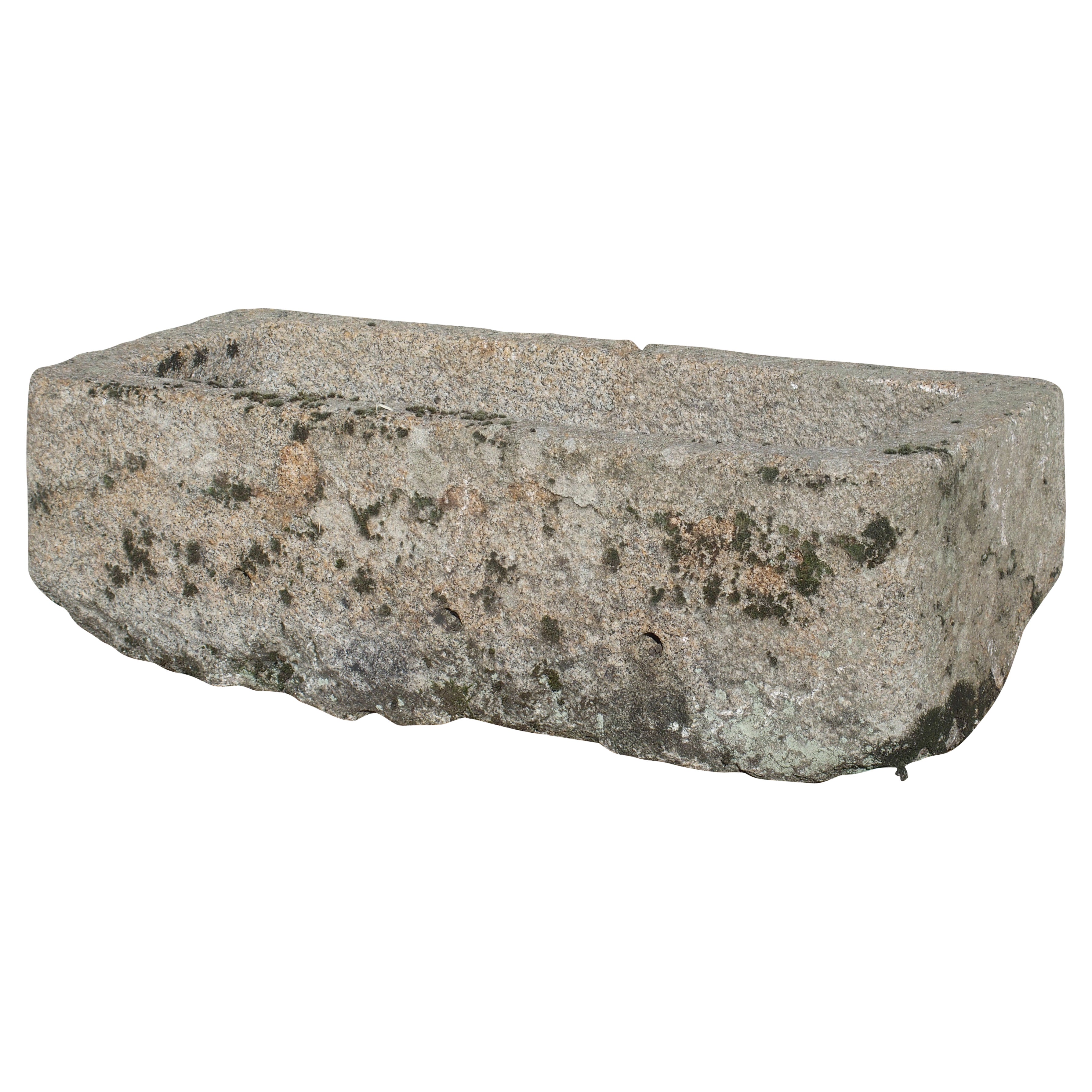 Antique Carved Granite Farm Trough from Normandy, France, 19th Century For Sale
