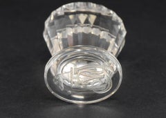 Antique Carved Greyhound Dog Rock Crystal Intaglio Desk Seal with Monogram