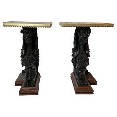 Antique Carved Griffin Stands, Late 19th Century, Elegant Design