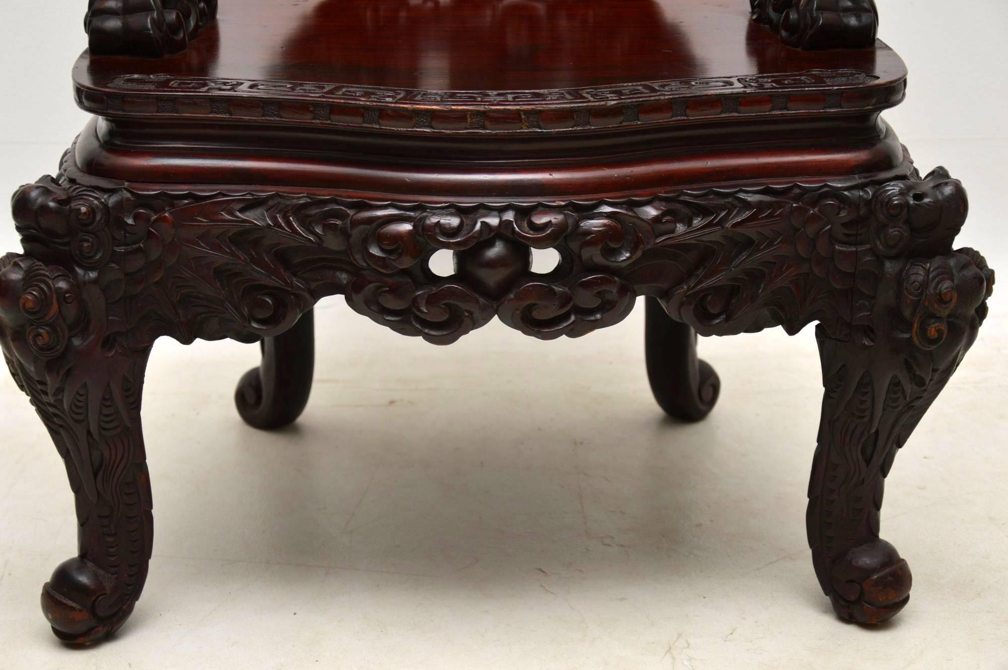 Antique Carved Hardwood Chinese Armchair 6