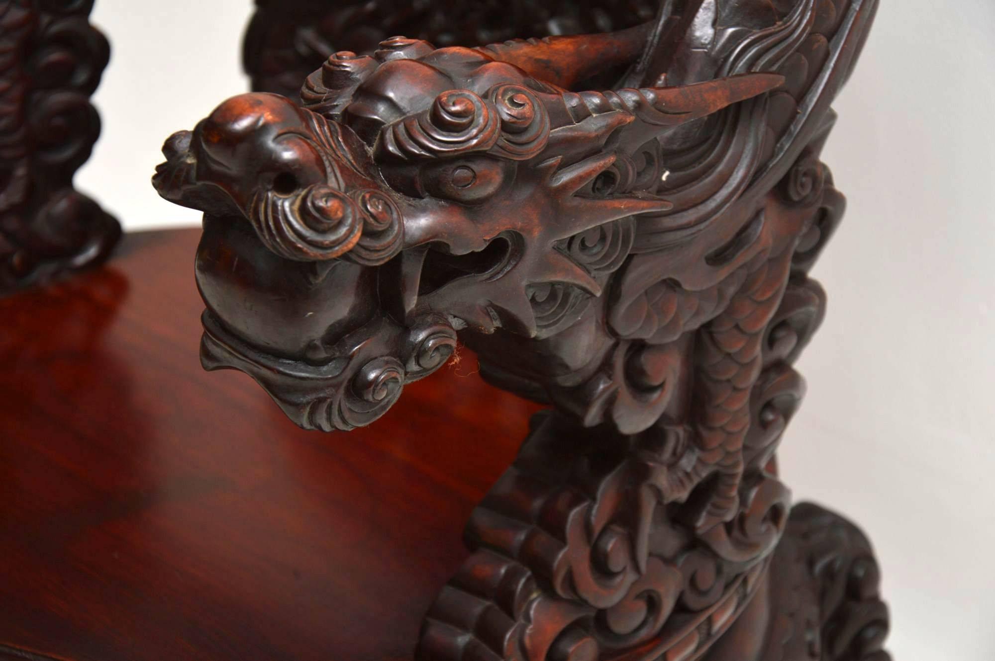 Antique Carved Hardwood Chinese Armchair 1