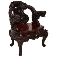 Antique Carved Hardwood Chinese Armchair