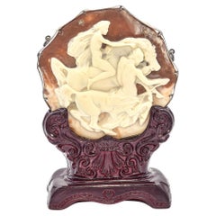 Antique Carved Incolay Centaur Large Cameo Pendant