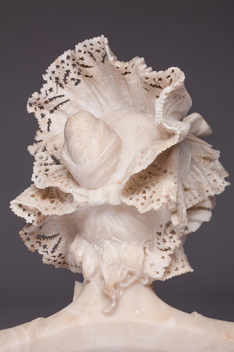Antique Carved Italian Alabaster Bust Ferdinando Vichi ...