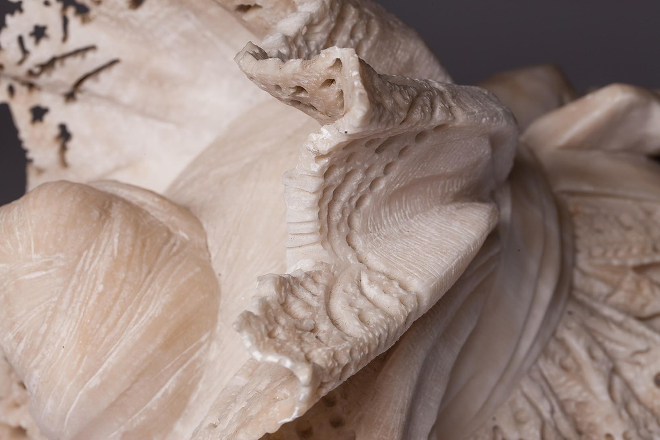 Late 19th Century Antique Carved Italian Alabaster Bust Ferdinando Vichi, Firenze For Sale