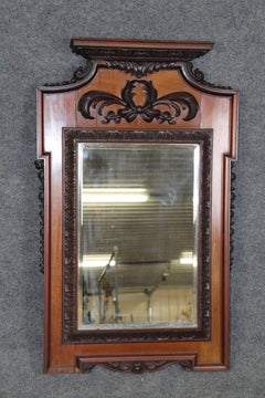 Antique Carved Italian Mahogany Wall Mirror