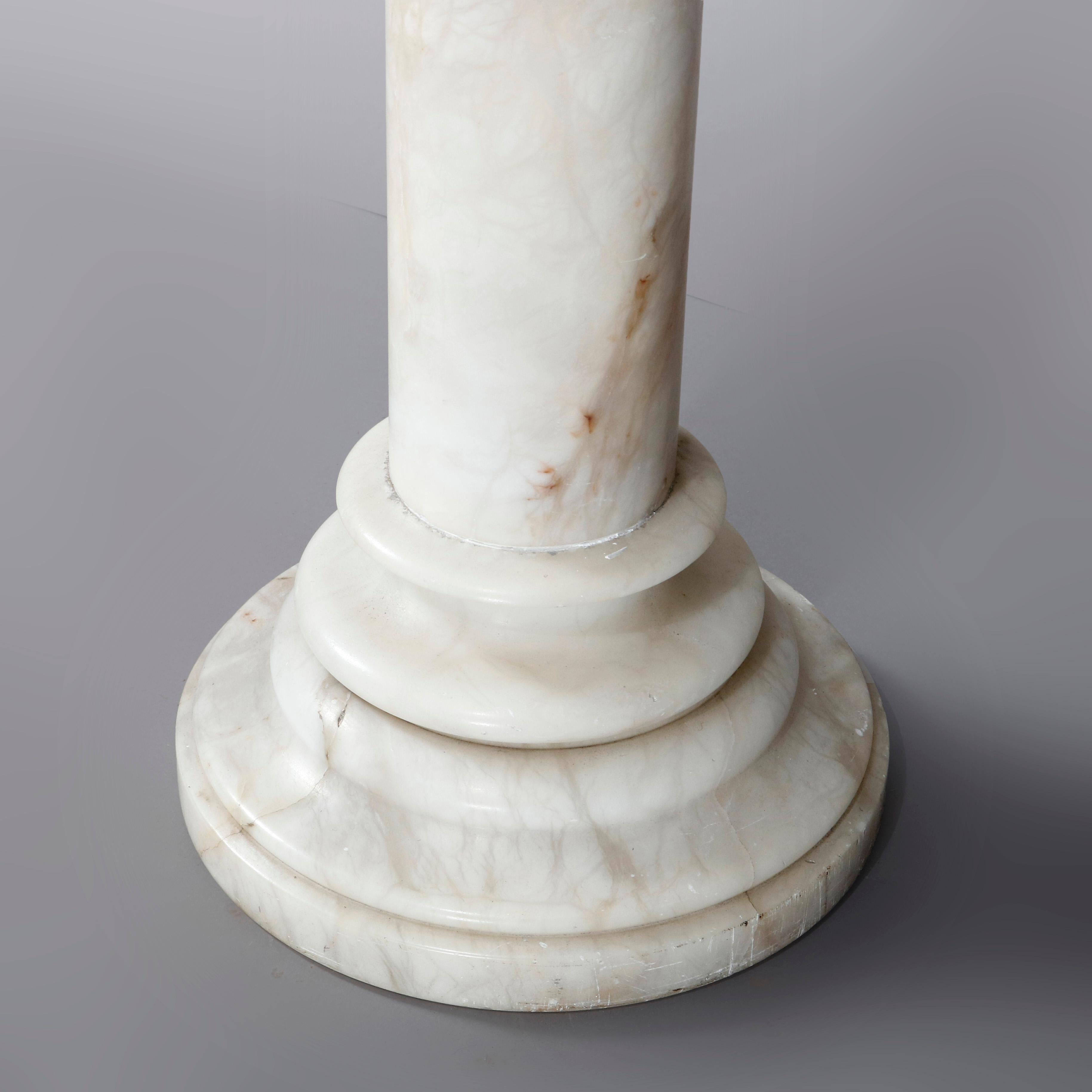 Classical Greek Carved Italian Marble Doric Column Sculpture Display Pedestal, 20th Century