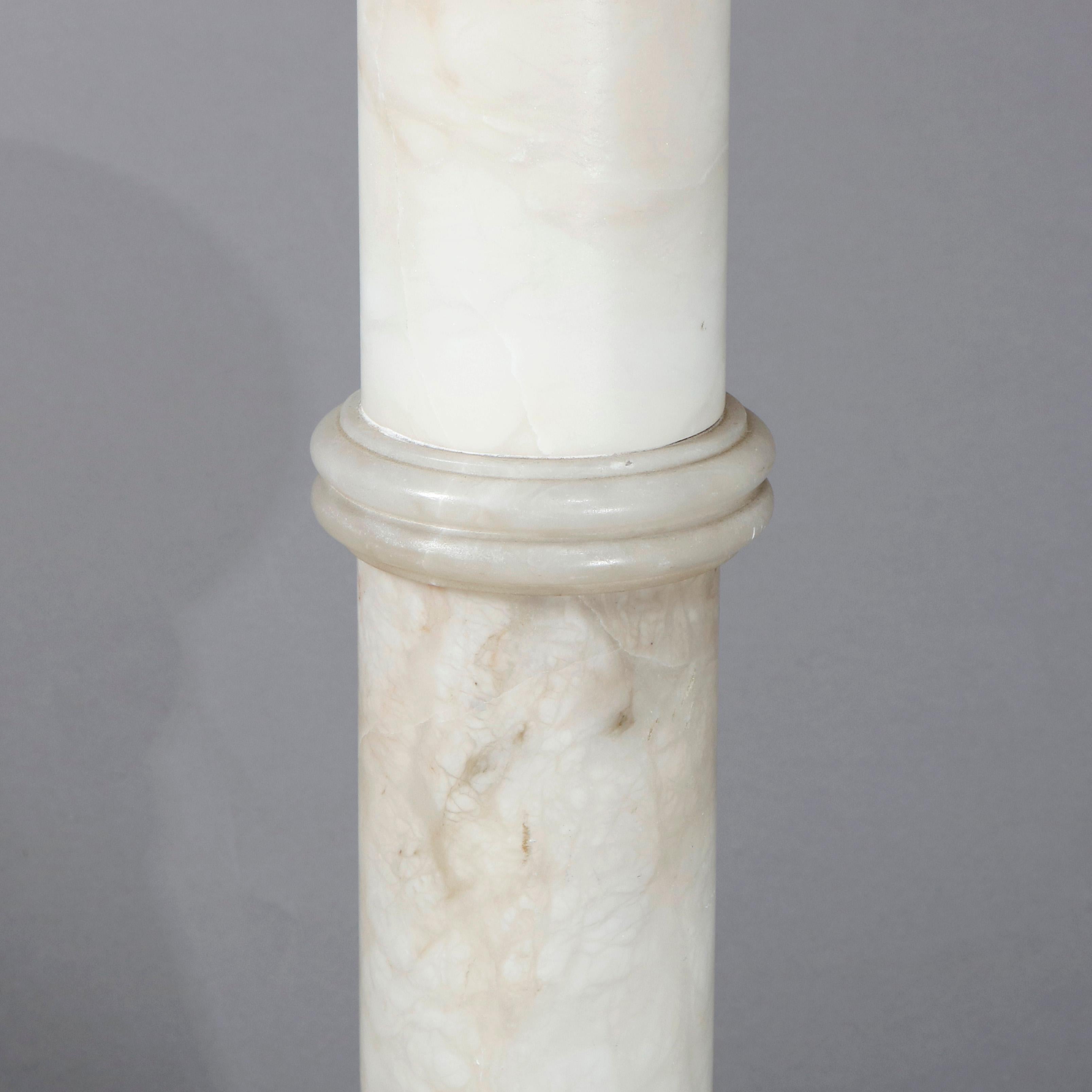 Carved Italian Marble Doric Column Sculpture Display Pedestal, 20th Century 1