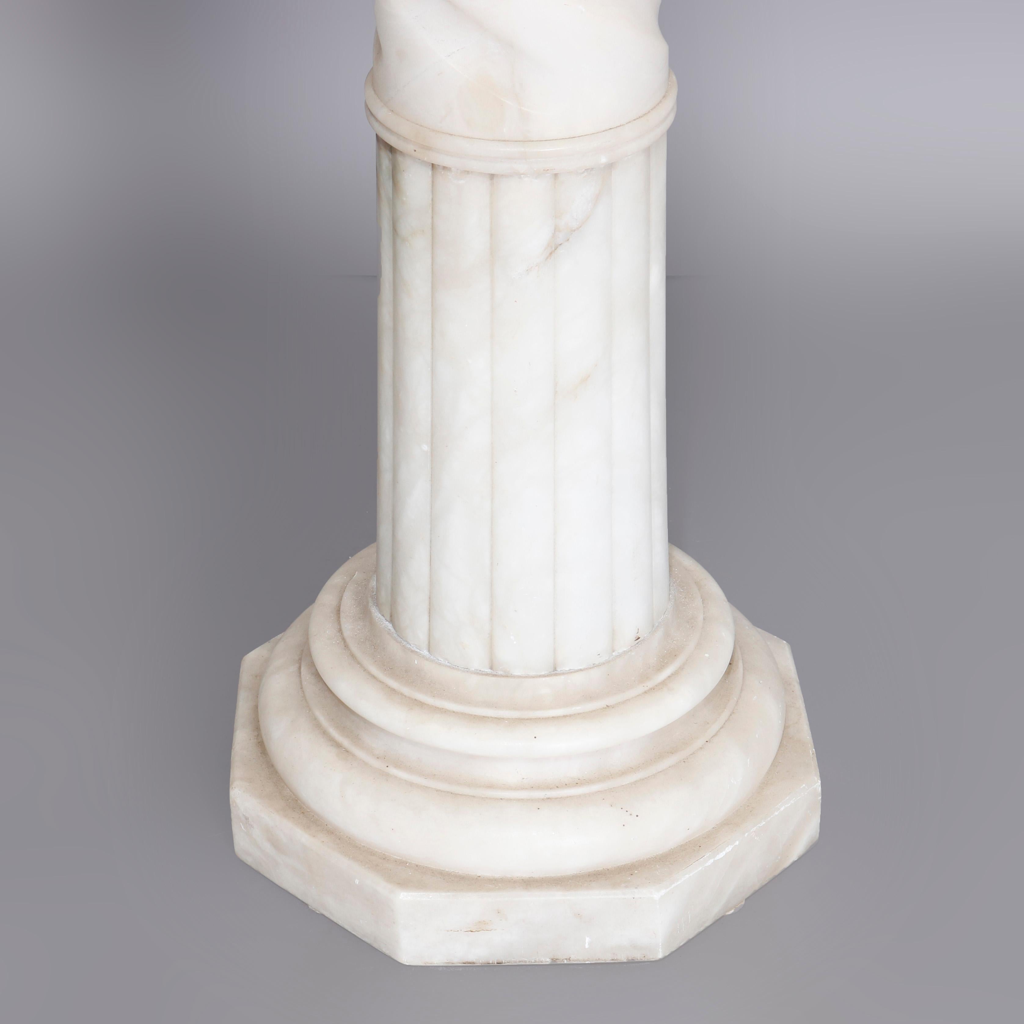European Antique Carved Italian Marble Neo Classical Sculpture Display Stand, circa 1900
