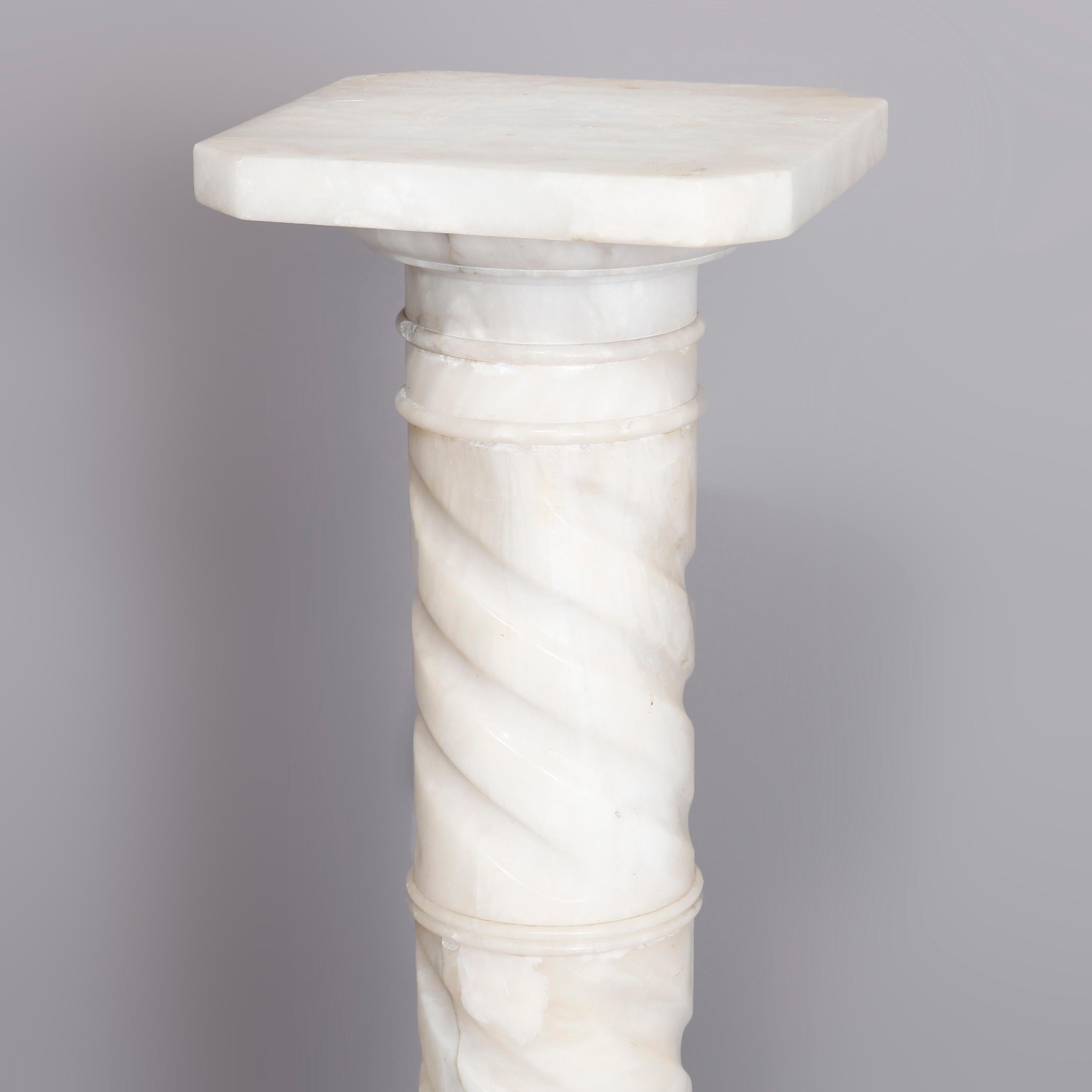 Antique Carved Italian Marble Neo Classical Sculpture Display Stand, circa 1900 In Good Condition In Big Flats, NY
