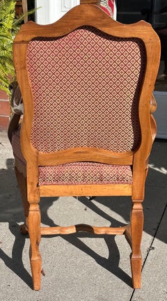Antique Carved Italian Walnut Arm Chair