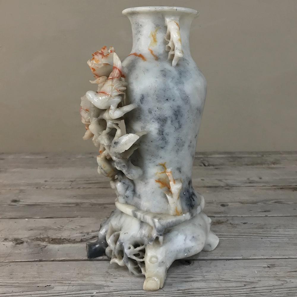 Antique Carved Jade Stone Vase 2
