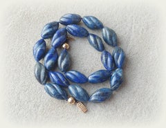 Antique Carved Lapis Lazuli Necklace