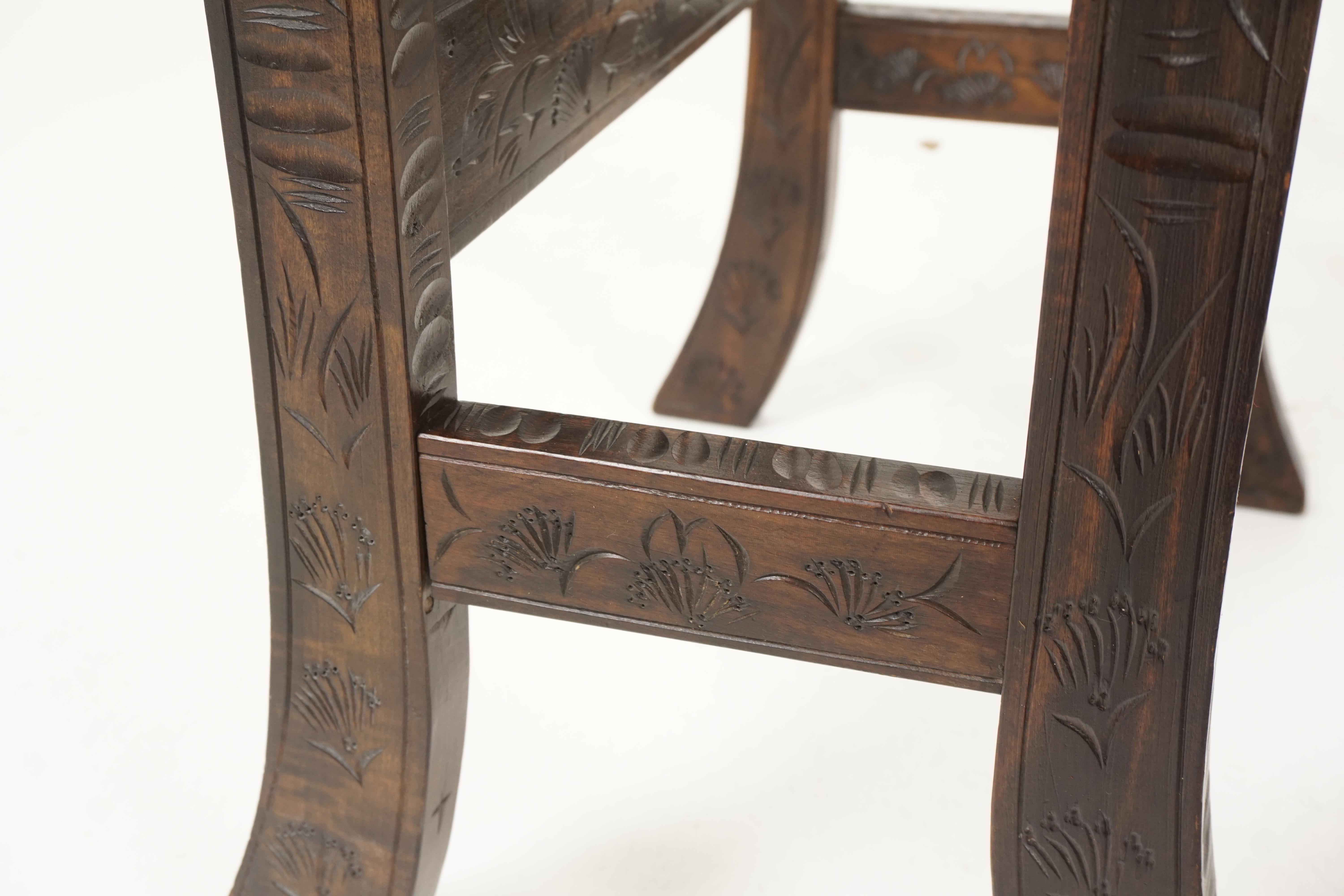Antique Carved Liberty + Co, Asian Nesting Tables, Solid Wood, Asia 1920, B2289 2