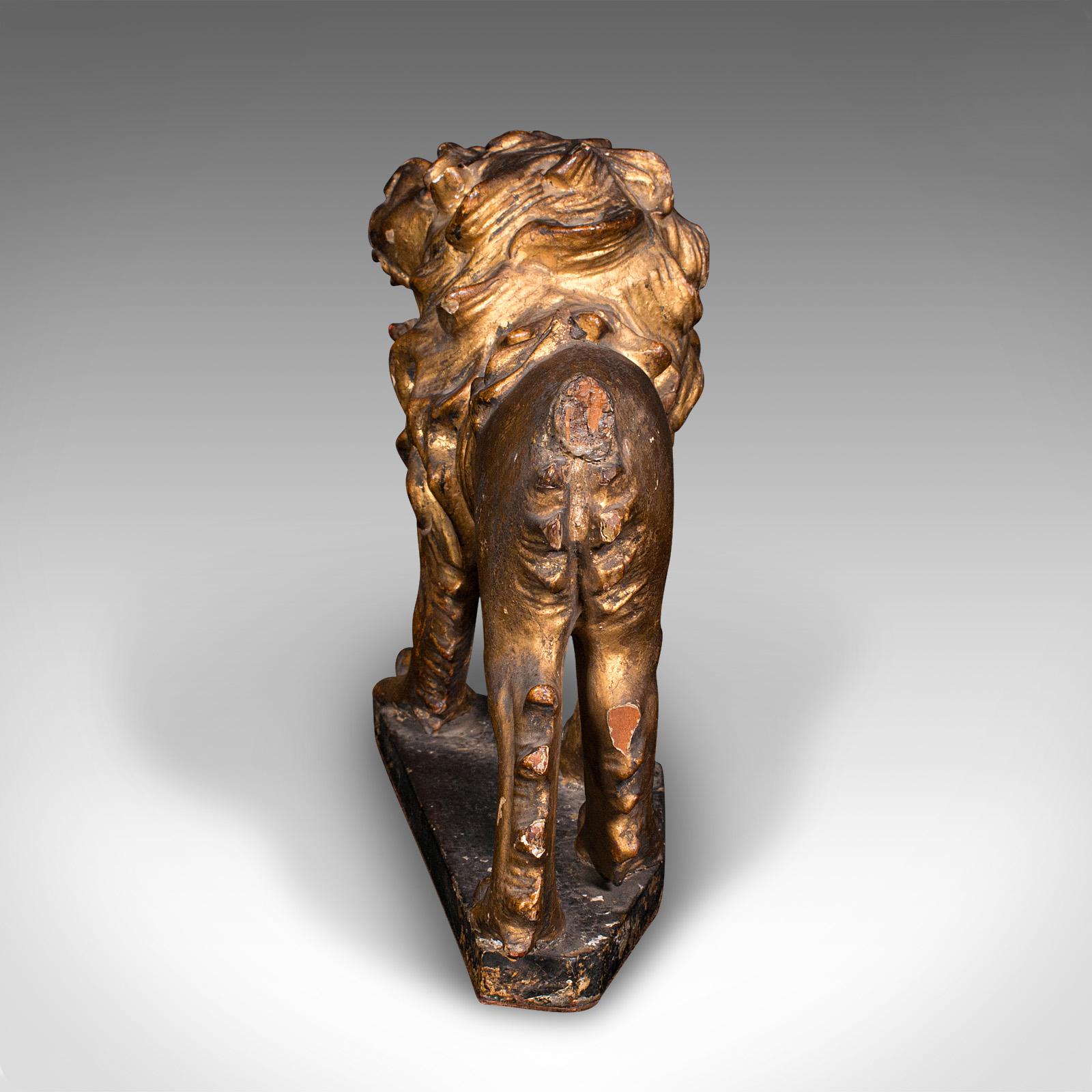 Antique Carved Lion Figure, English, Giltwood, Decorative Ornament, Mid Georgian In Good Condition For Sale In Hele, Devon, GB
