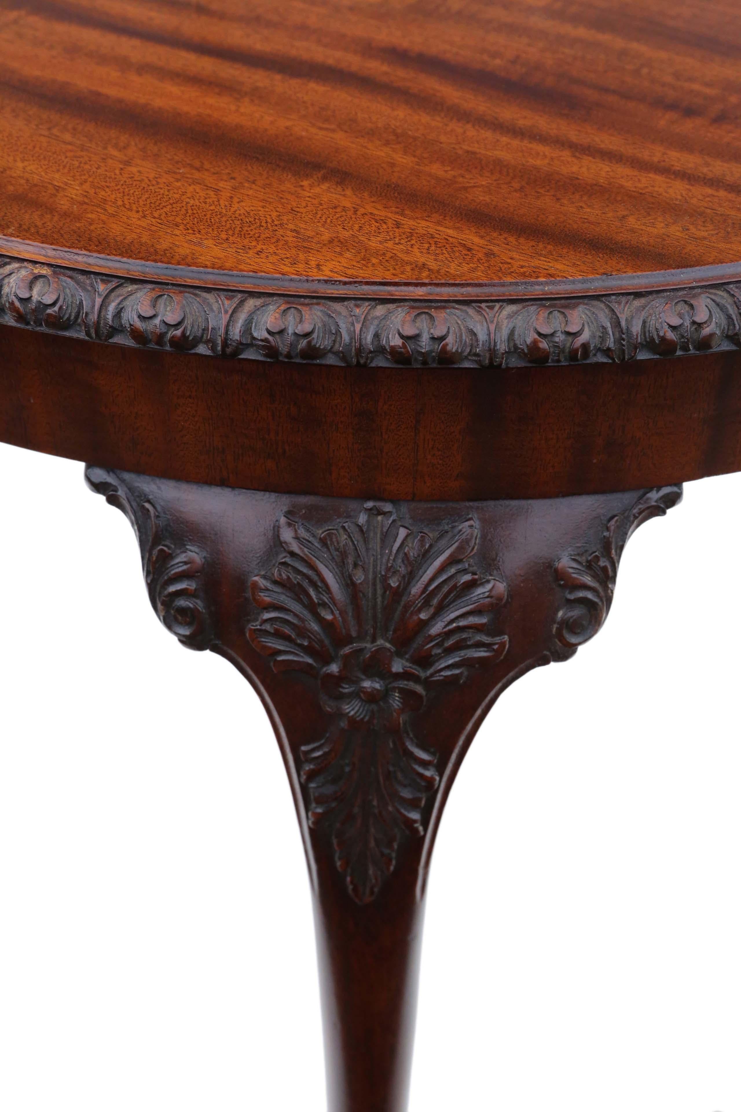 Antique Carved Mahogany Circular Table Occasional Side Centre Window In Good Condition For Sale In Wisbech, Cambridgeshire