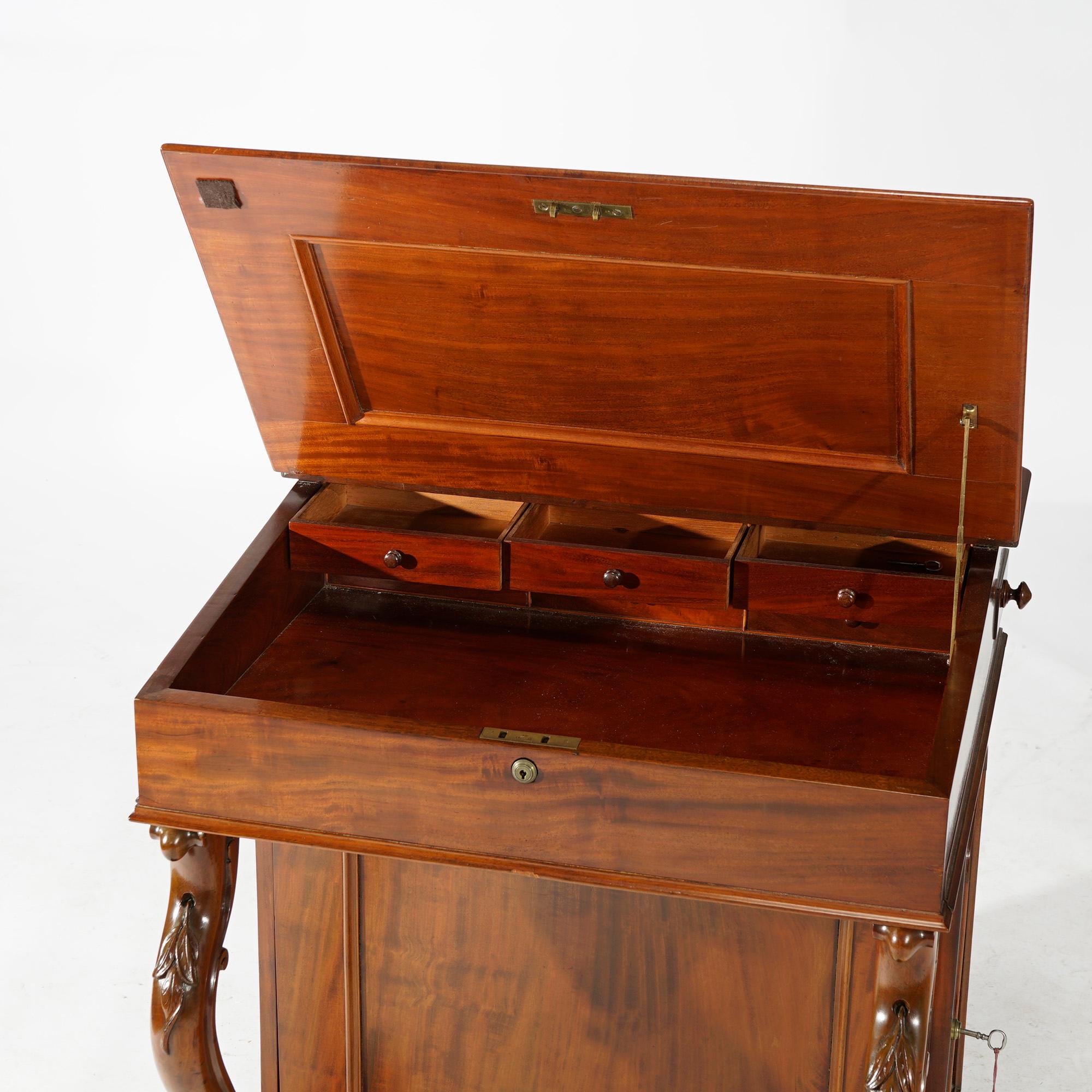Antique Carved Mahogany Davenport Desk Circa 1890 6