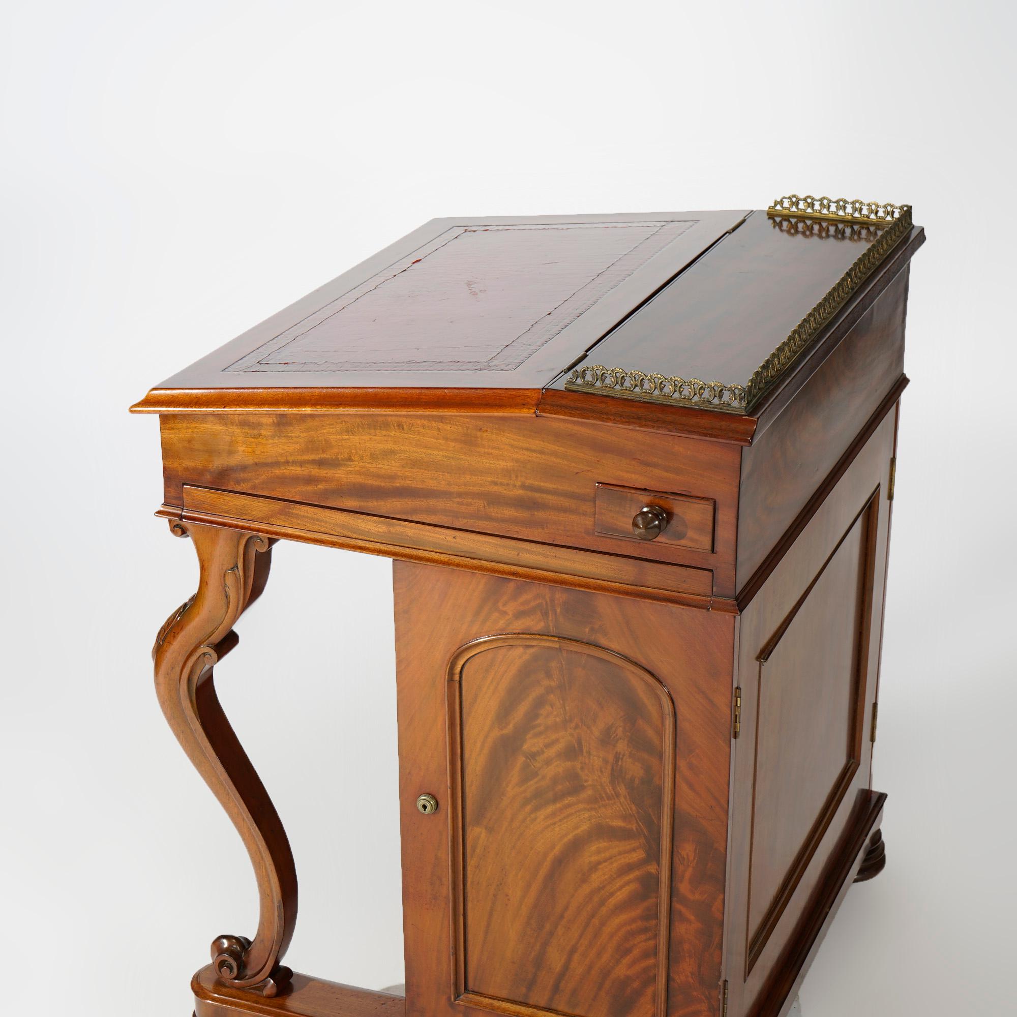 Antique Carved Mahogany Davenport Desk Circa 1890 7