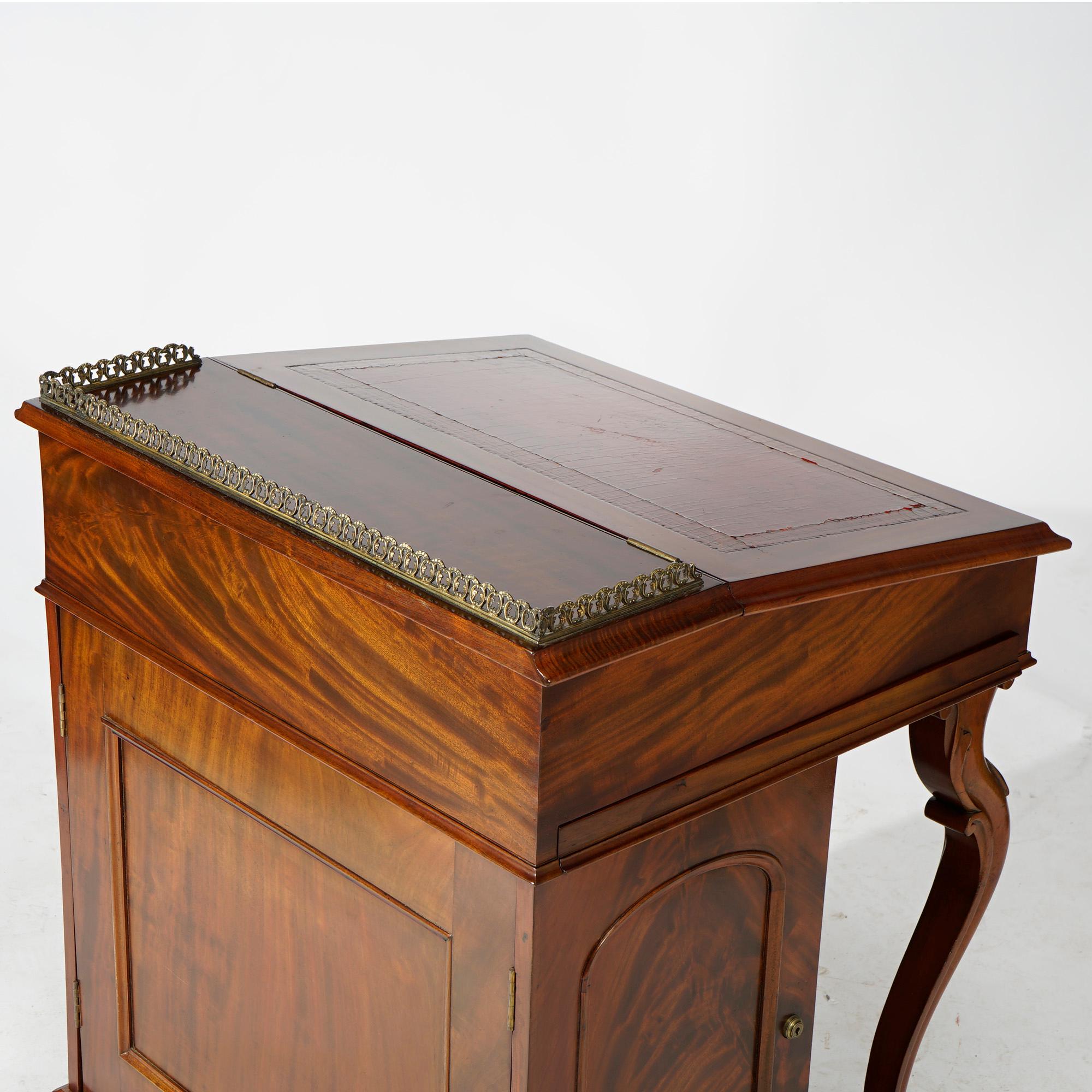 Antique Carved Mahogany Davenport Desk Circa 1890 8