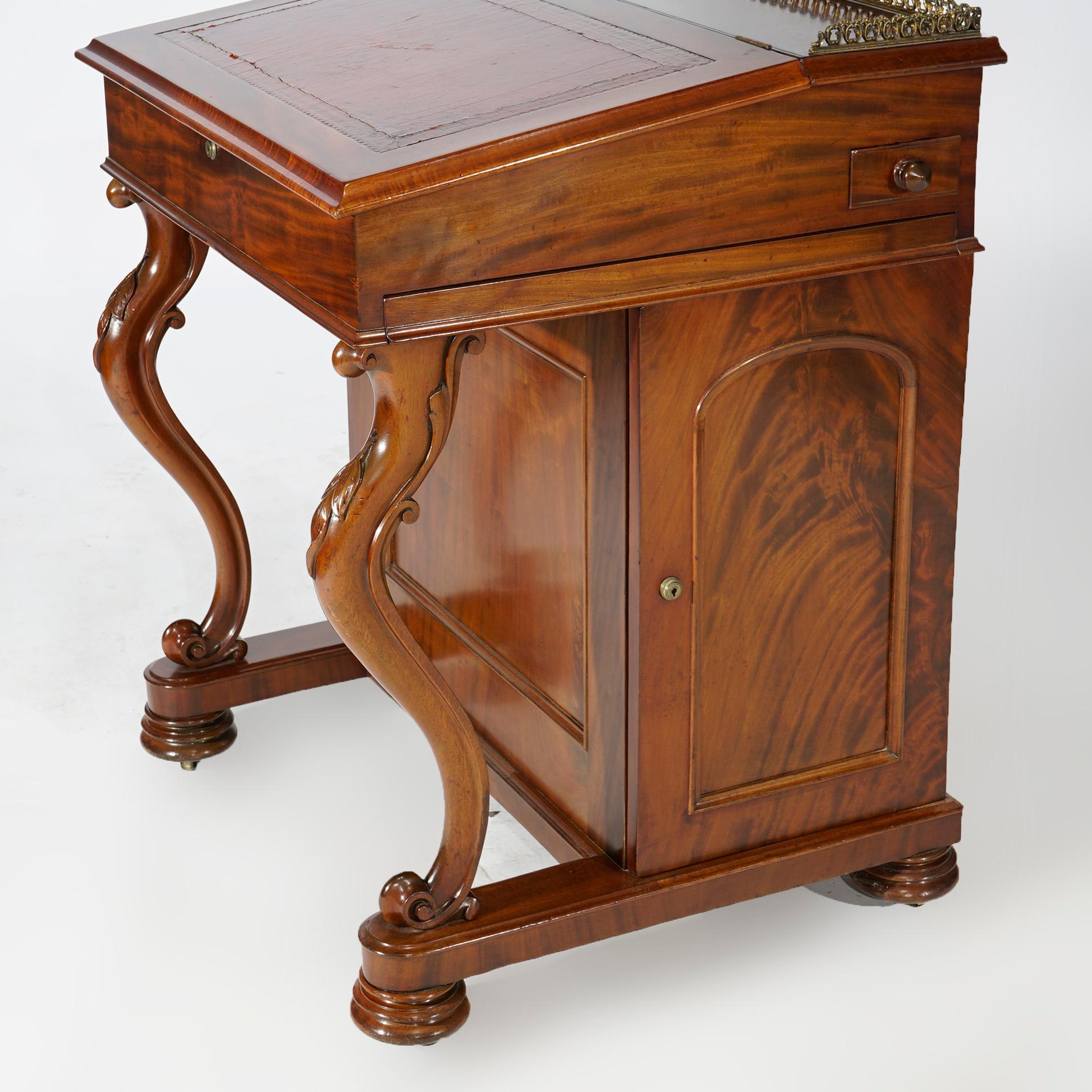 Antique Carved Mahogany Davenport Desk Circa 1890 9