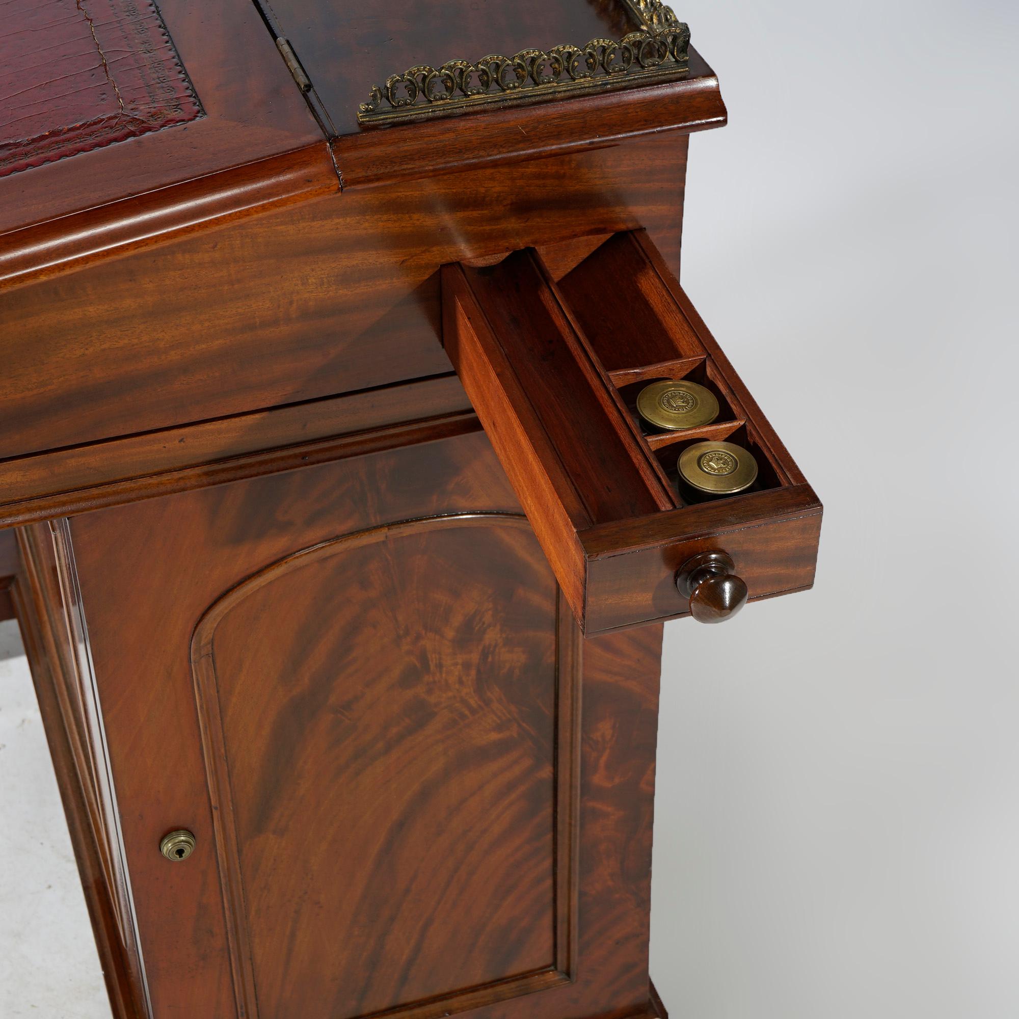 Antique Carved Mahogany Davenport Desk Circa 1890 10