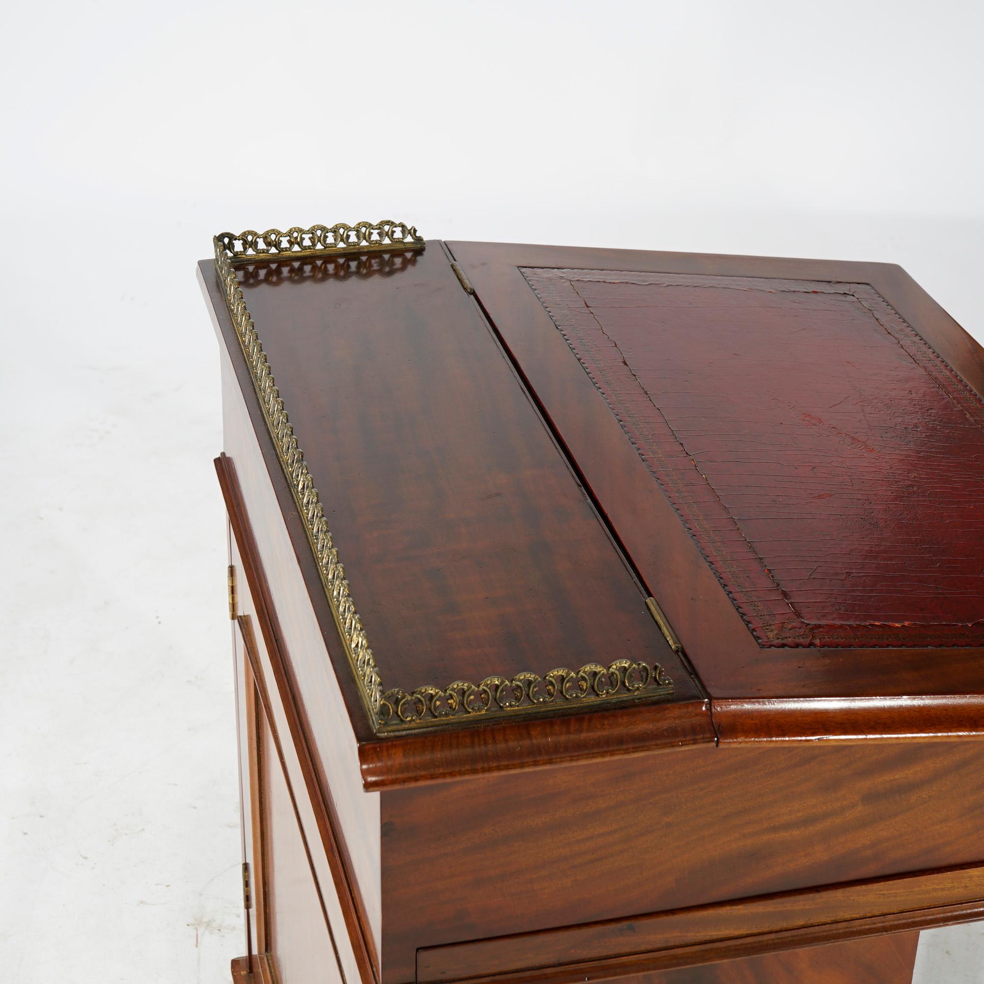 Antique Carved Mahogany Davenport Desk Circa 1890 12