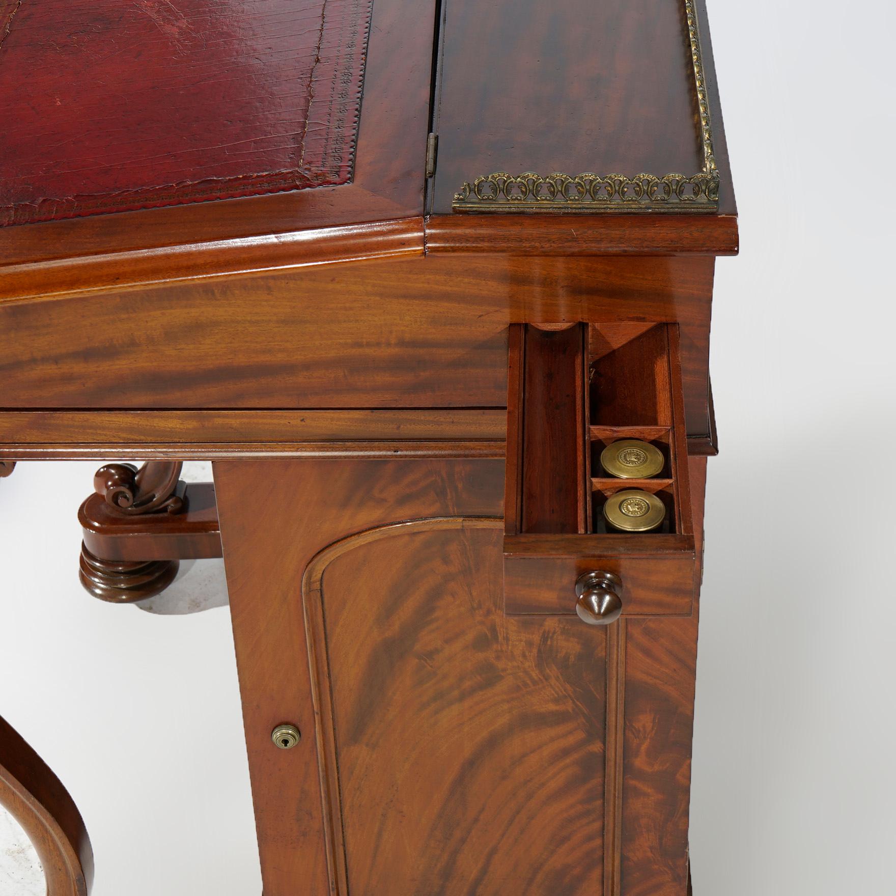 Antique Carved Mahogany Davenport Desk Circa 1890 13