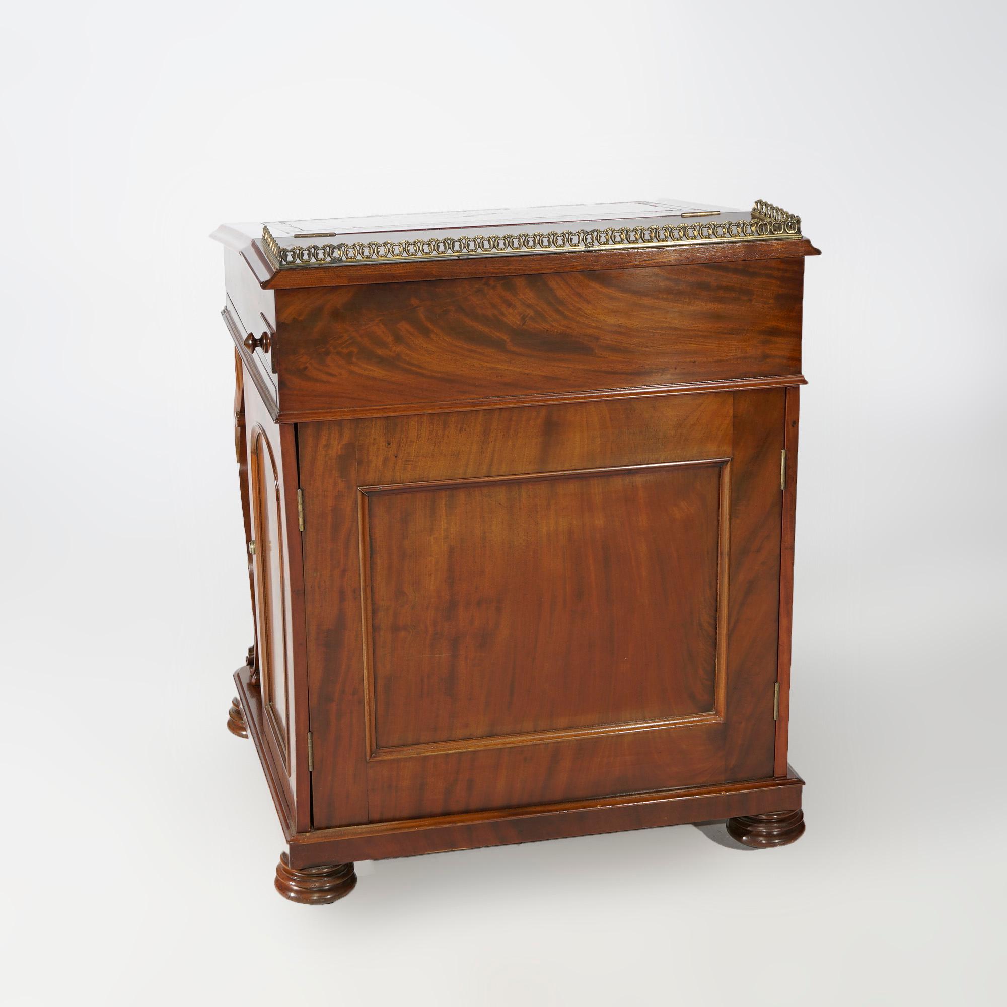 Antique Carved Mahogany Davenport Desk Circa 1890 In Good Condition In Big Flats, NY