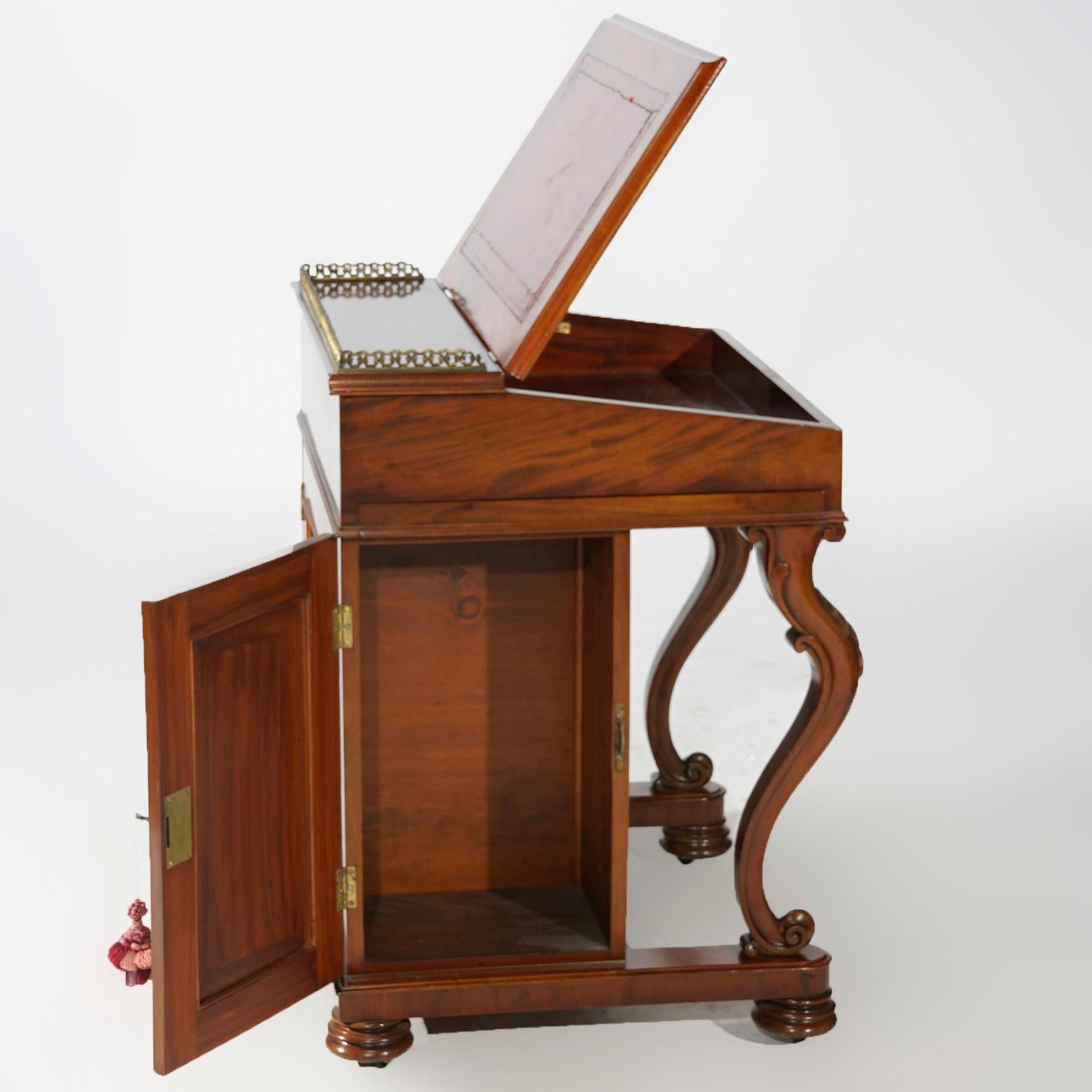 Antique Carved Mahogany Davenport Desk Circa 1890 4
