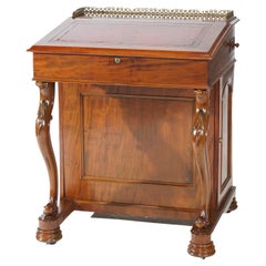 Antique Carved Mahogany Davenport Desk Circa 1890