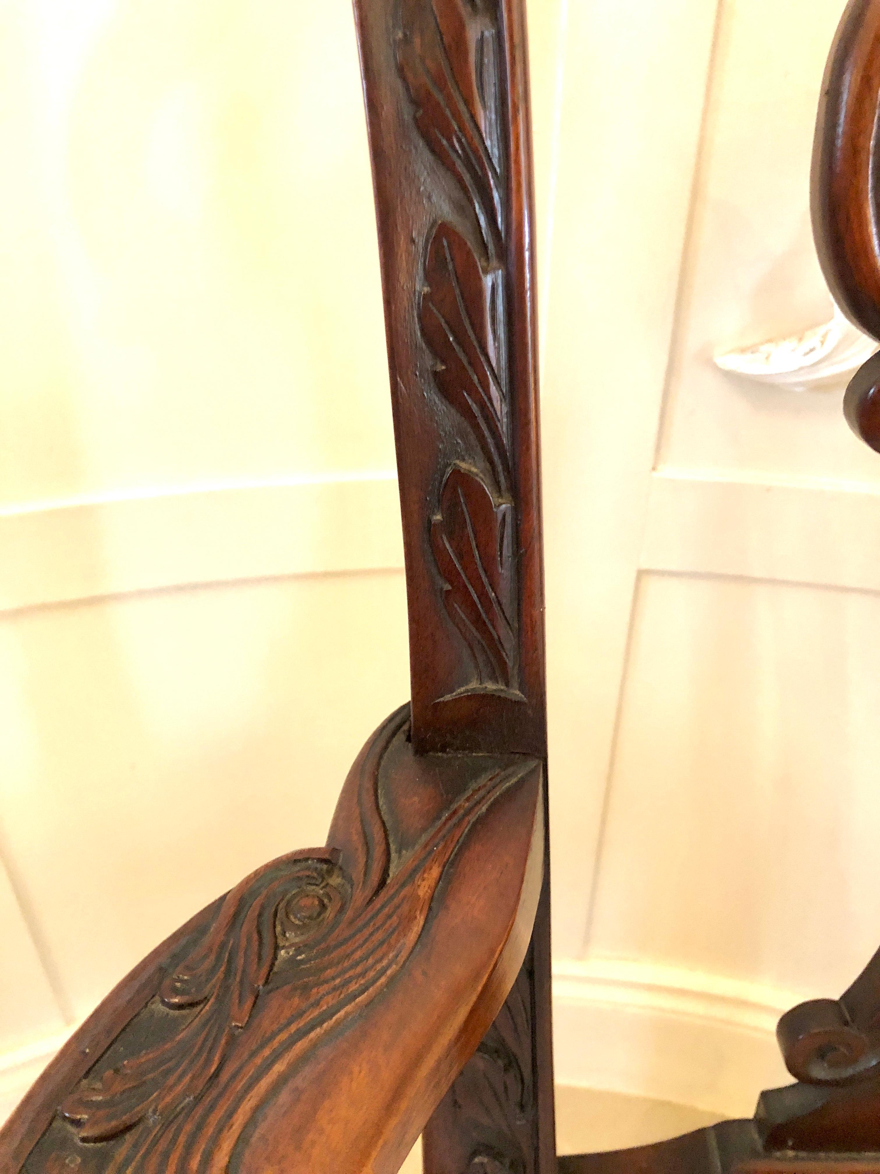 Other Antique Victorian Carved Mahogany Desk Chair For Sale