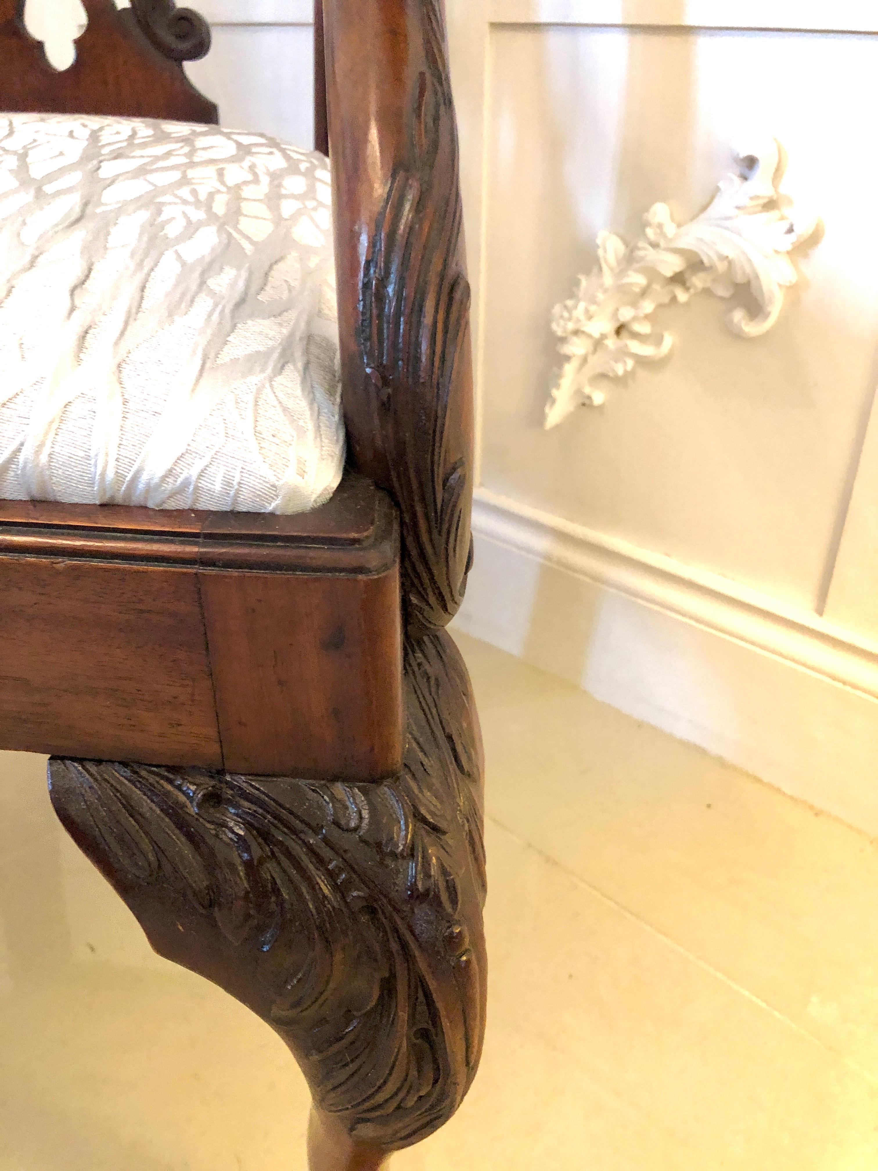 Antique Victorian Carved Mahogany Desk Chair For Sale 2