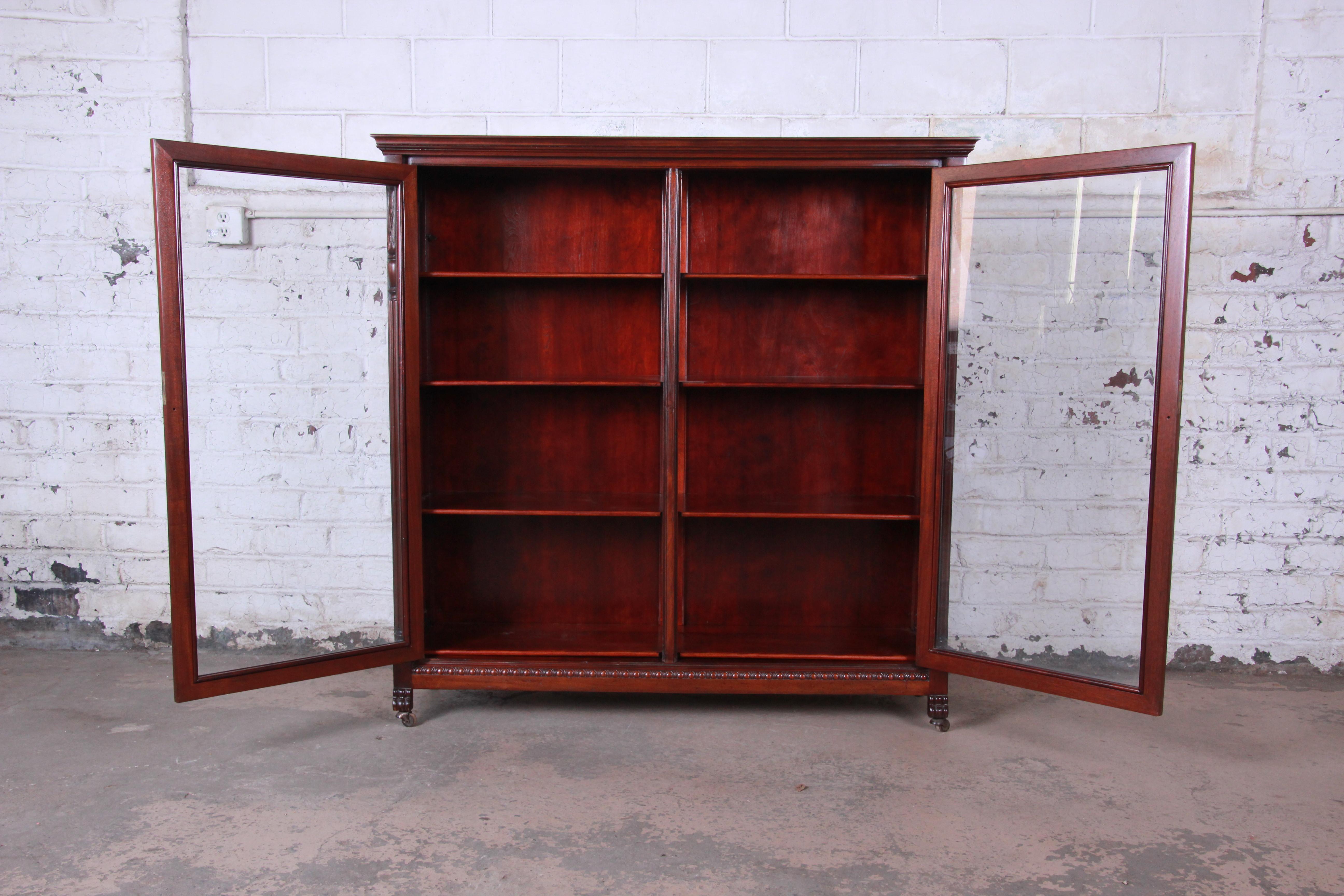 antique glass fronted bookcase