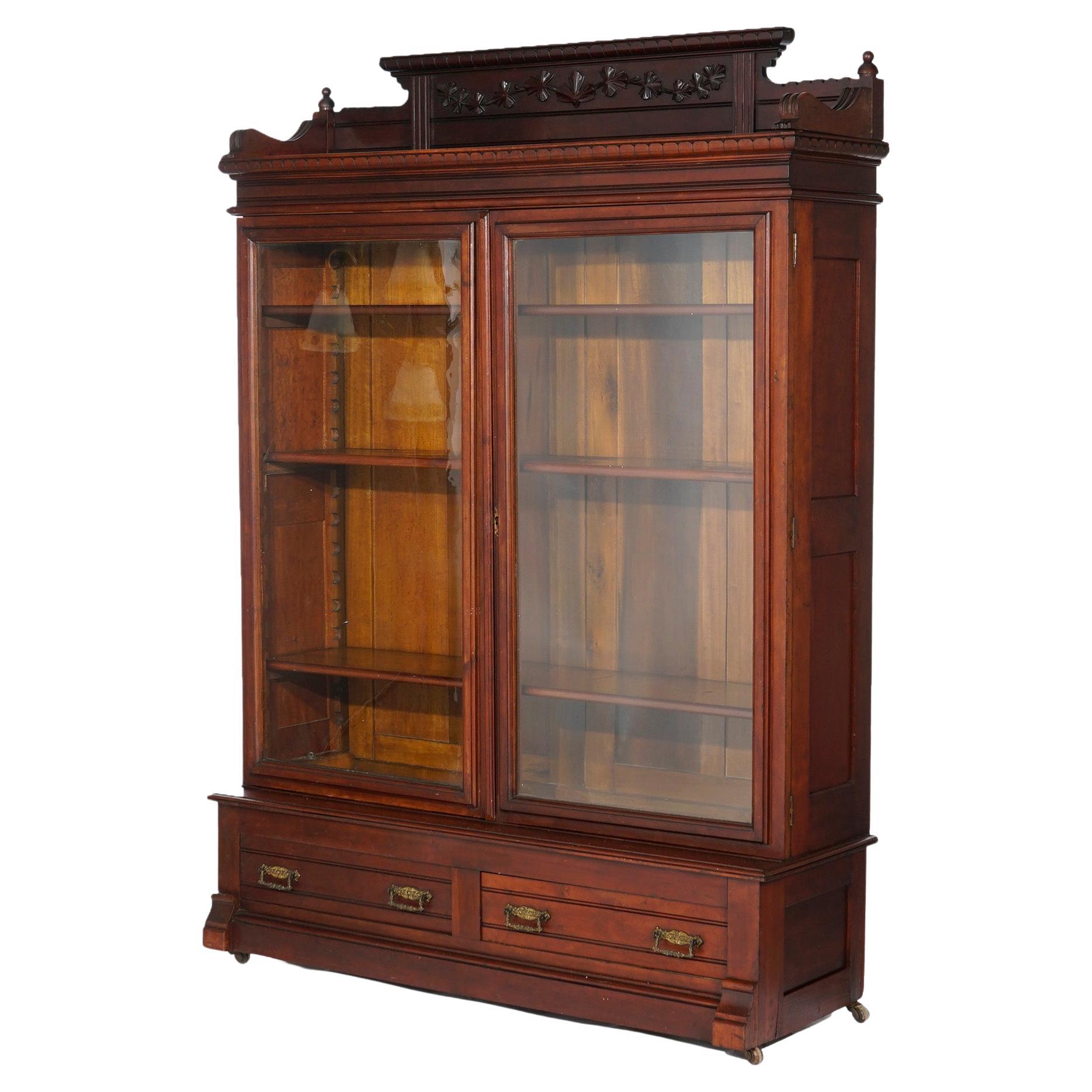 Antique Federal Style Mahogany and Satinwood Inlaid TwoDoor Enclosed