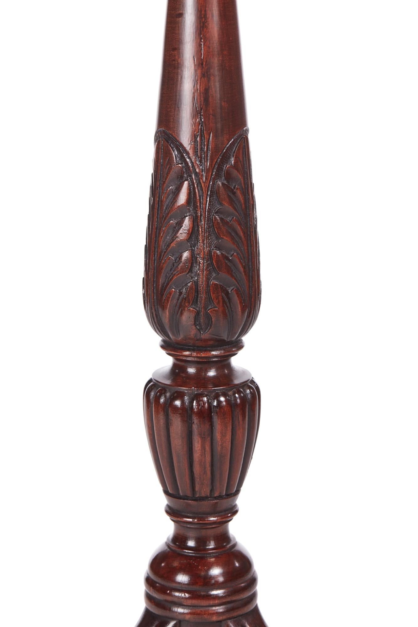 Edwardian Antique Carved Mahogany Torchère