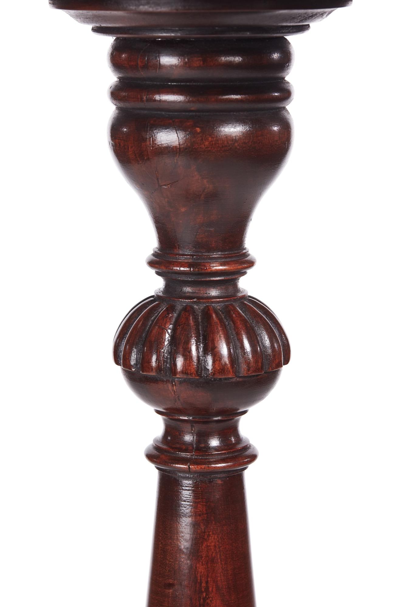 English Antique Carved Mahogany Torchère
