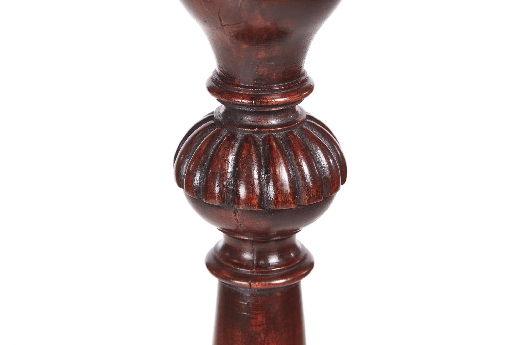 Antique Carved Mahogany Torchère 1