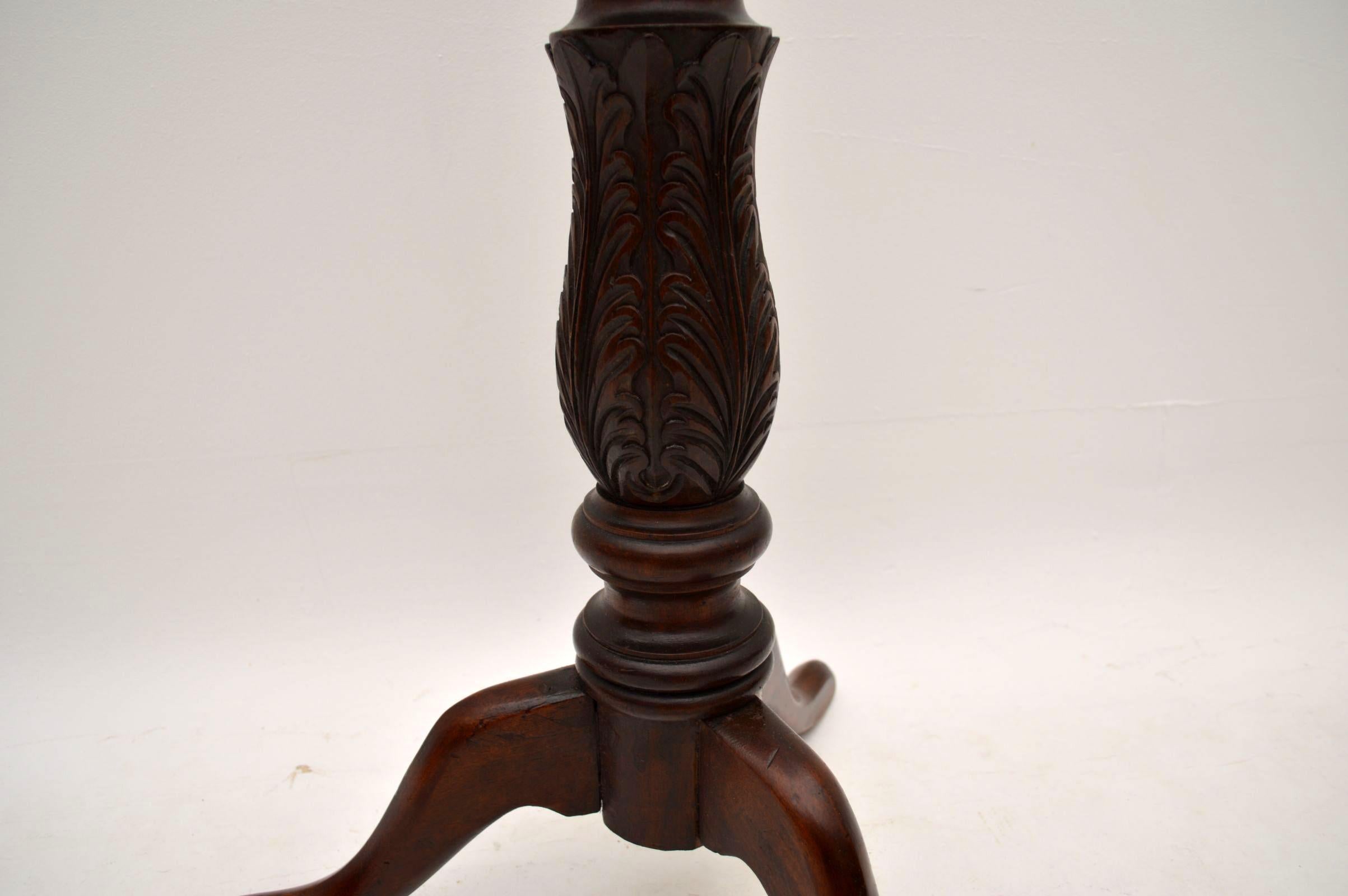 English Antique Carved Mahogany Torchere Stand
