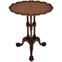 Antique Carved Mahogany Tripod Wine Table