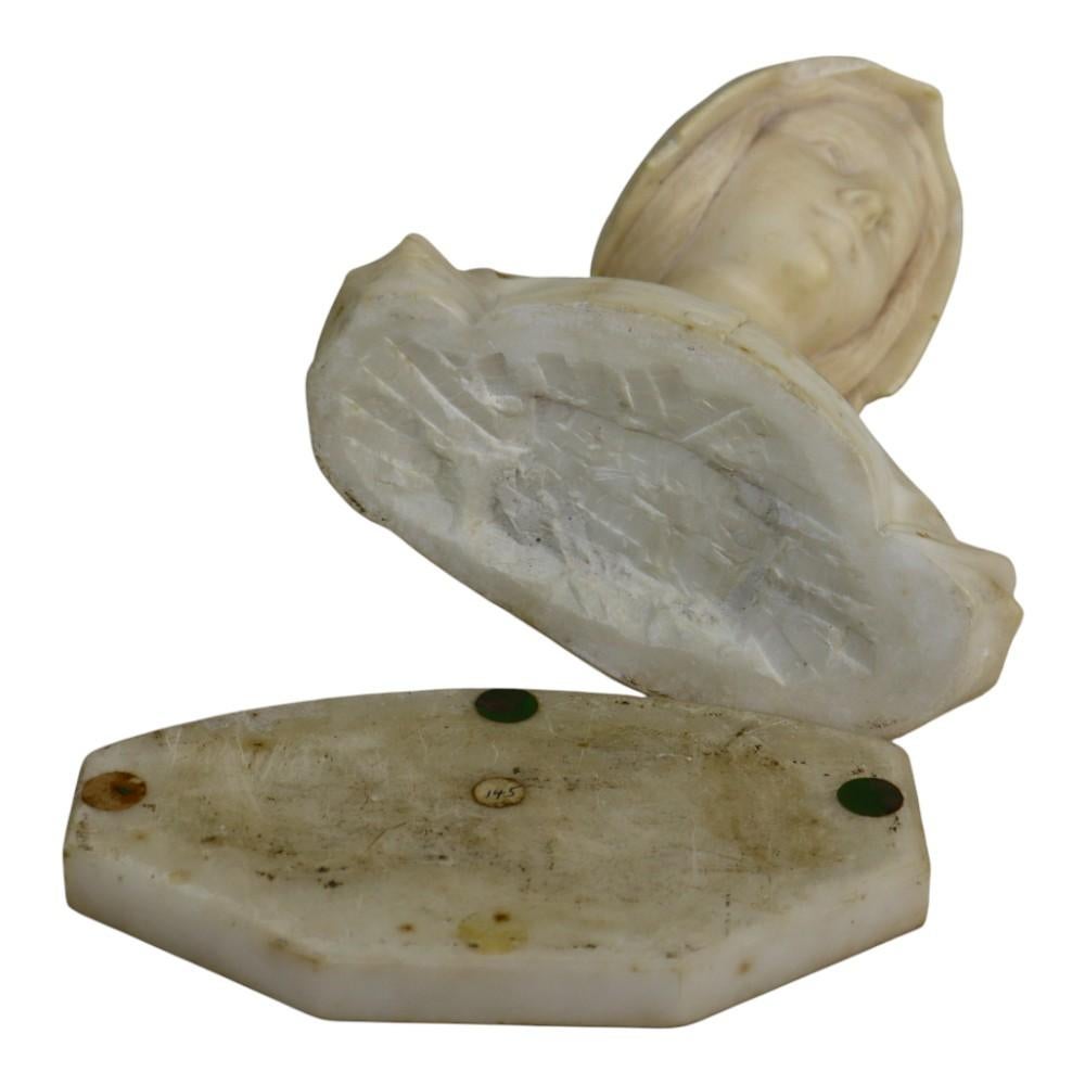 Antico busto in marmo scolpito di Giovanna d'Arco del XIX secolo in vendita 2
