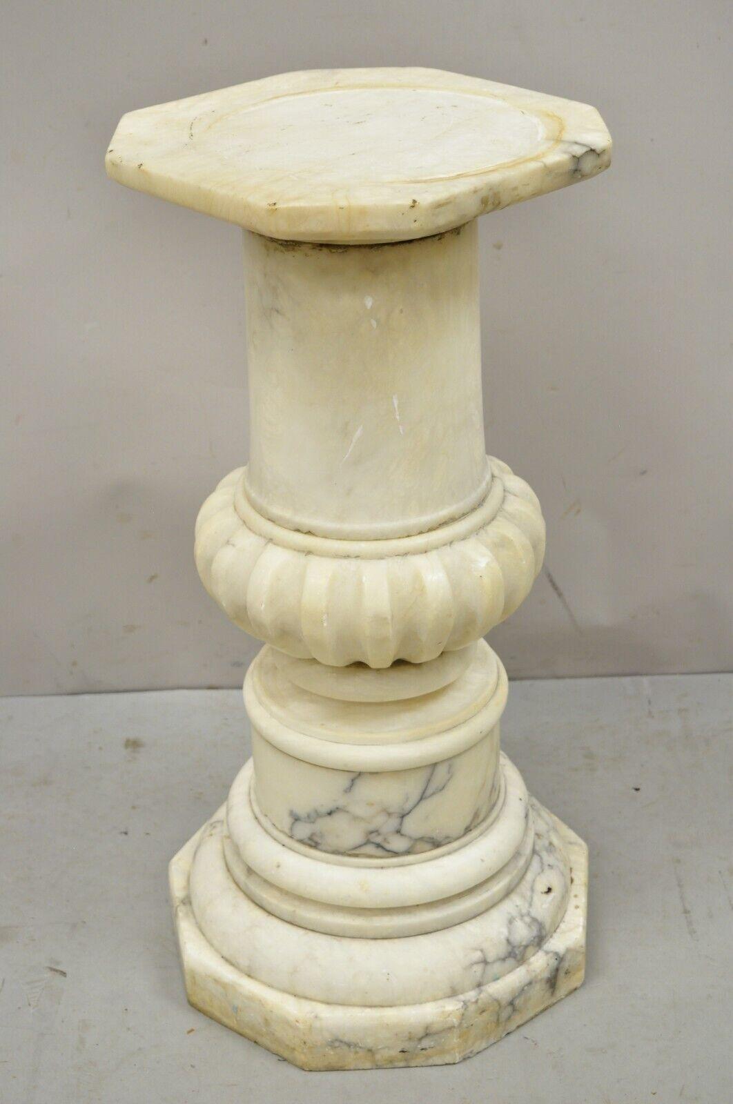 Antique Carved marble column neoclassical Style 25
