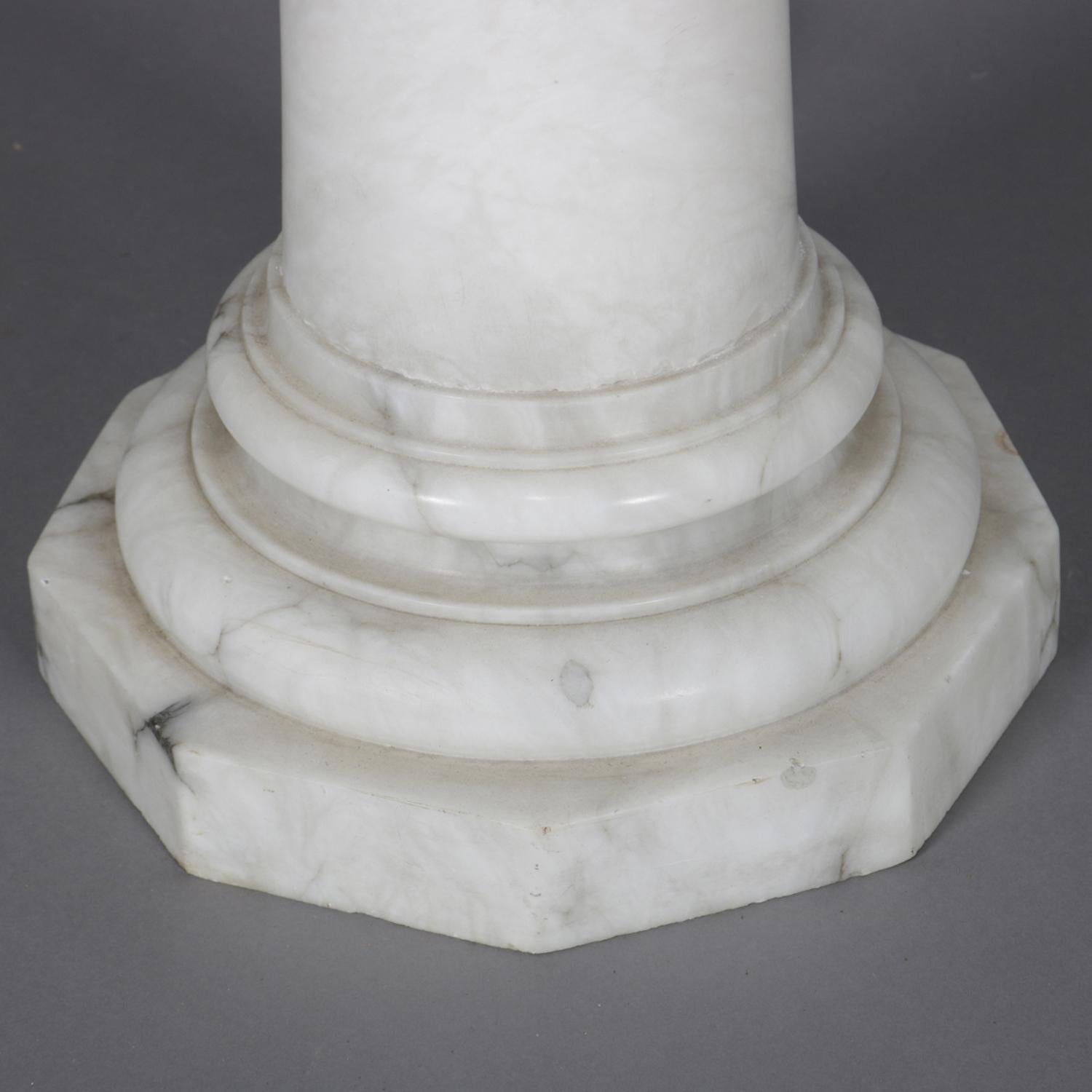 Antique Carved Marble Corinthian Column Grape and Leaf Sculpture Pedestal 3
