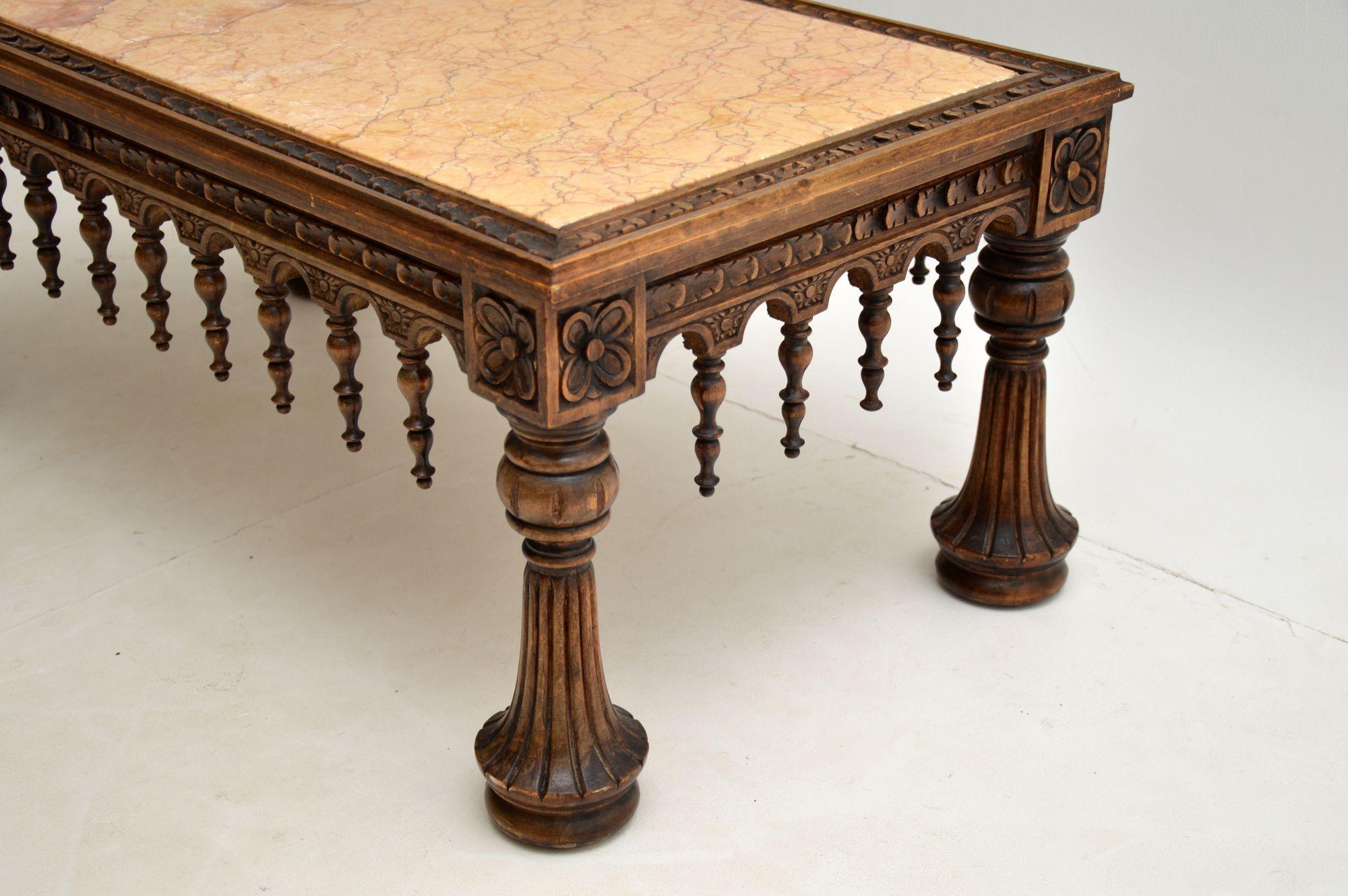 Antique Carved Marble Top Coffee Table 2