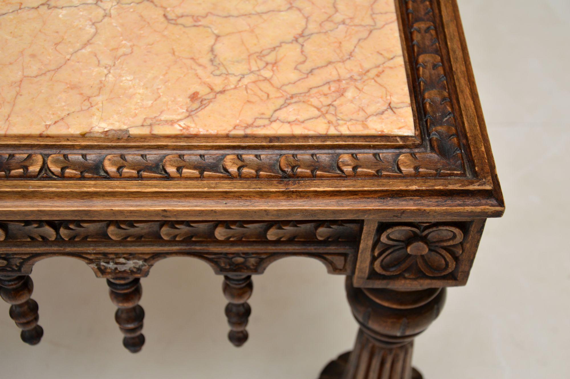 19th Century Antique Carved Marble Top Coffee Table