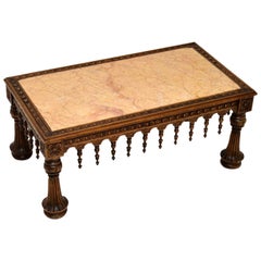 Antique Carved Marble Top Coffee Table