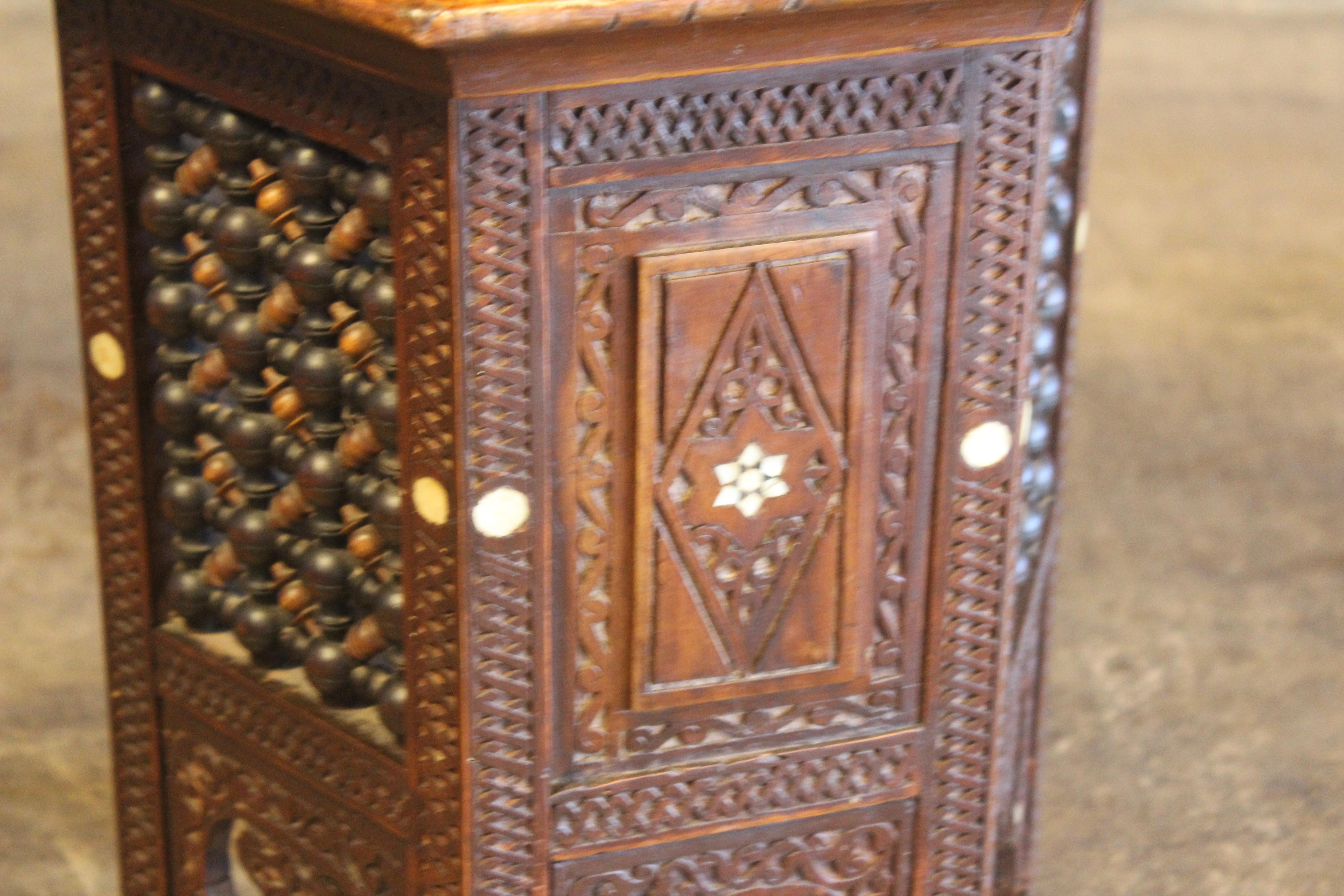 Antique Carved Moorish Side Table For Sale 1