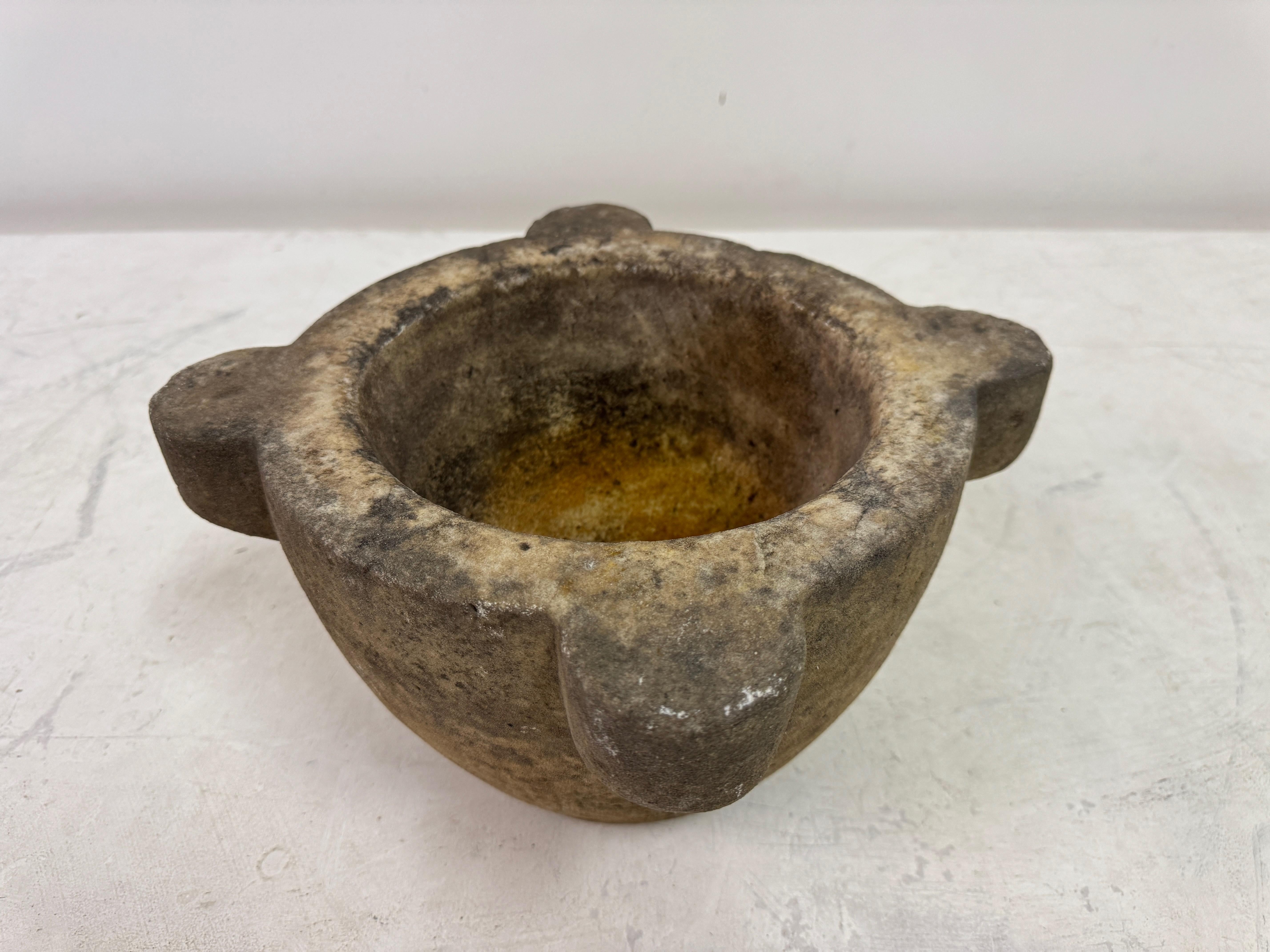 Pierre Antique Carved Mortar, 18th–19th Century en vente